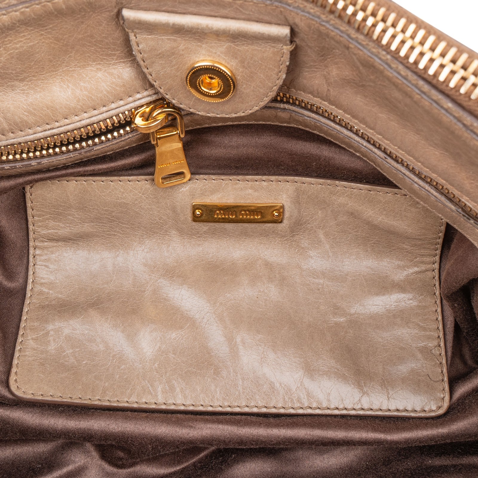 Miu Miu Vitello Shine Satchel Handbag
