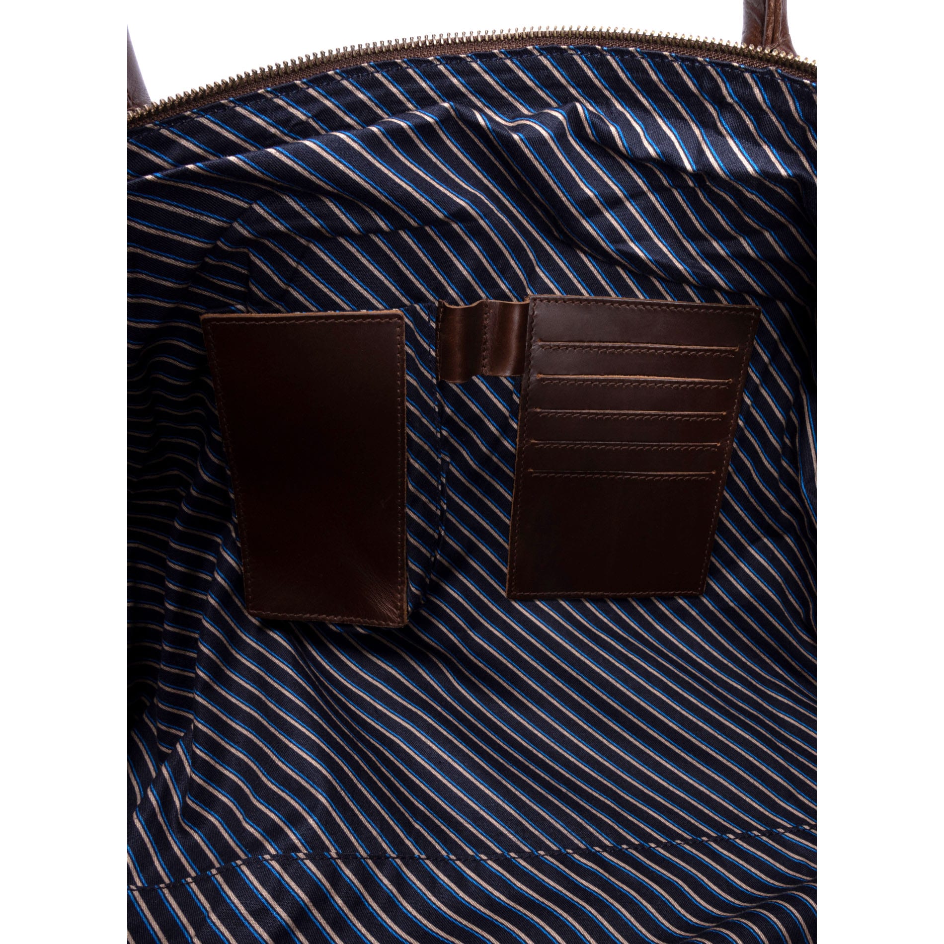 Leder Weekender Willow - BROWN/New Stripes