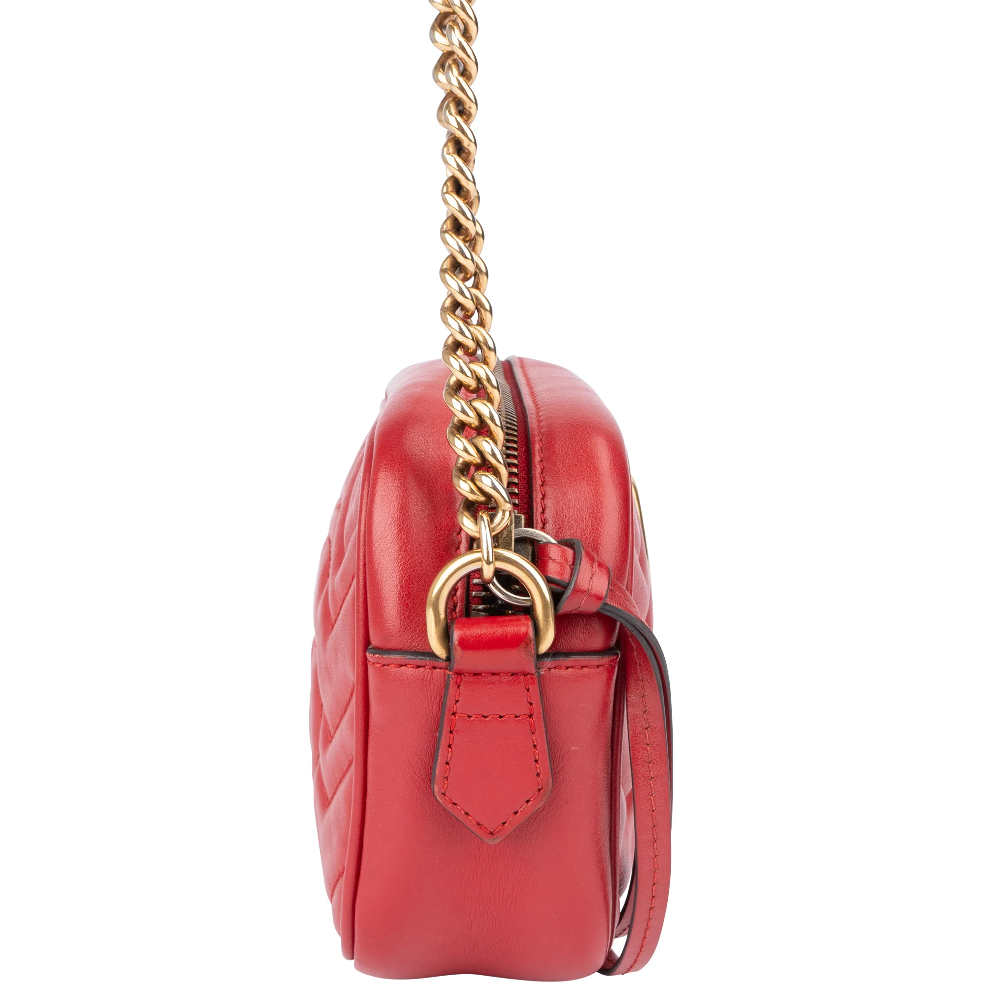 Gucci Chevron Leather GG Marmont Crossbody bag