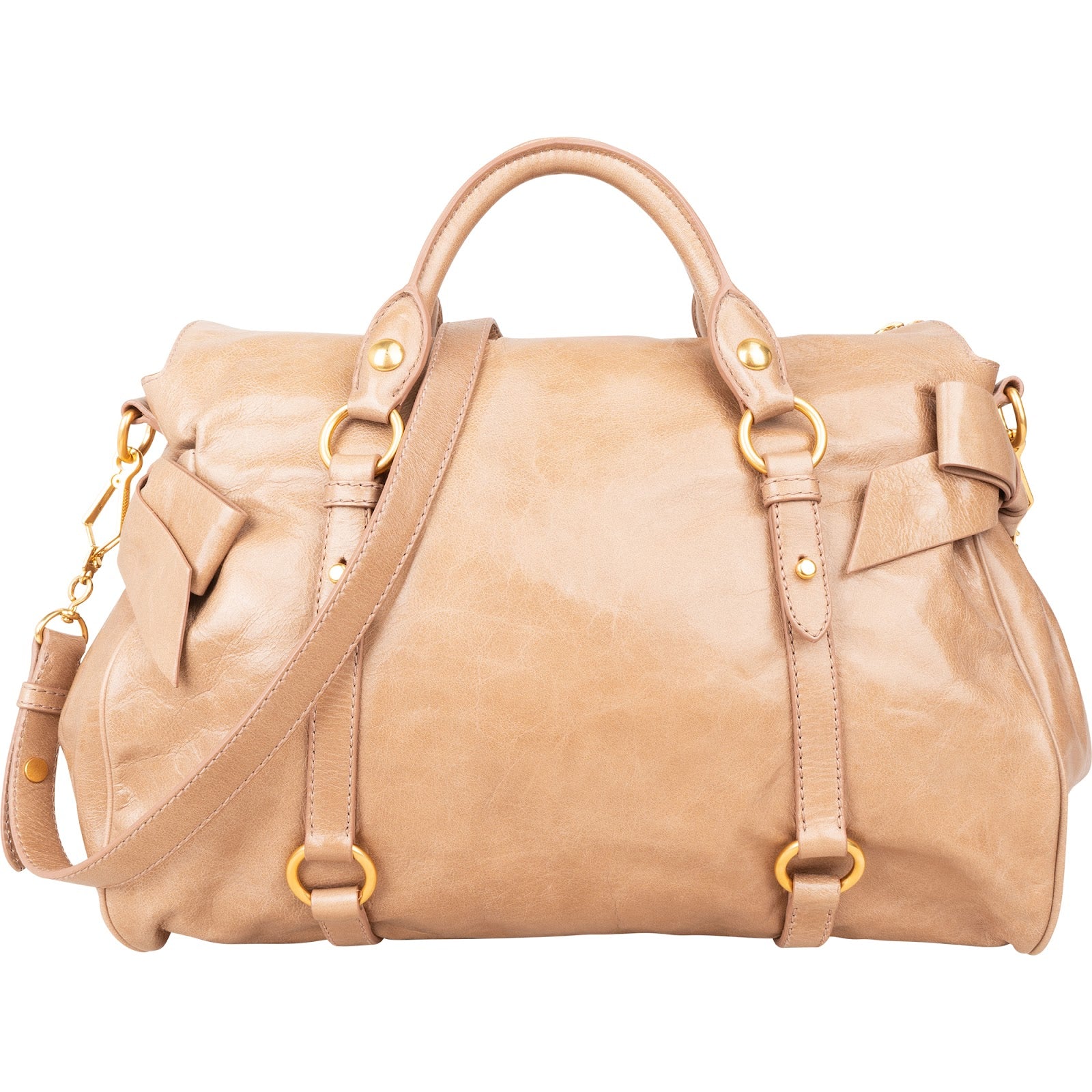 Miu Miu - Vitello Lux Bow Satchel Crossbody Bag