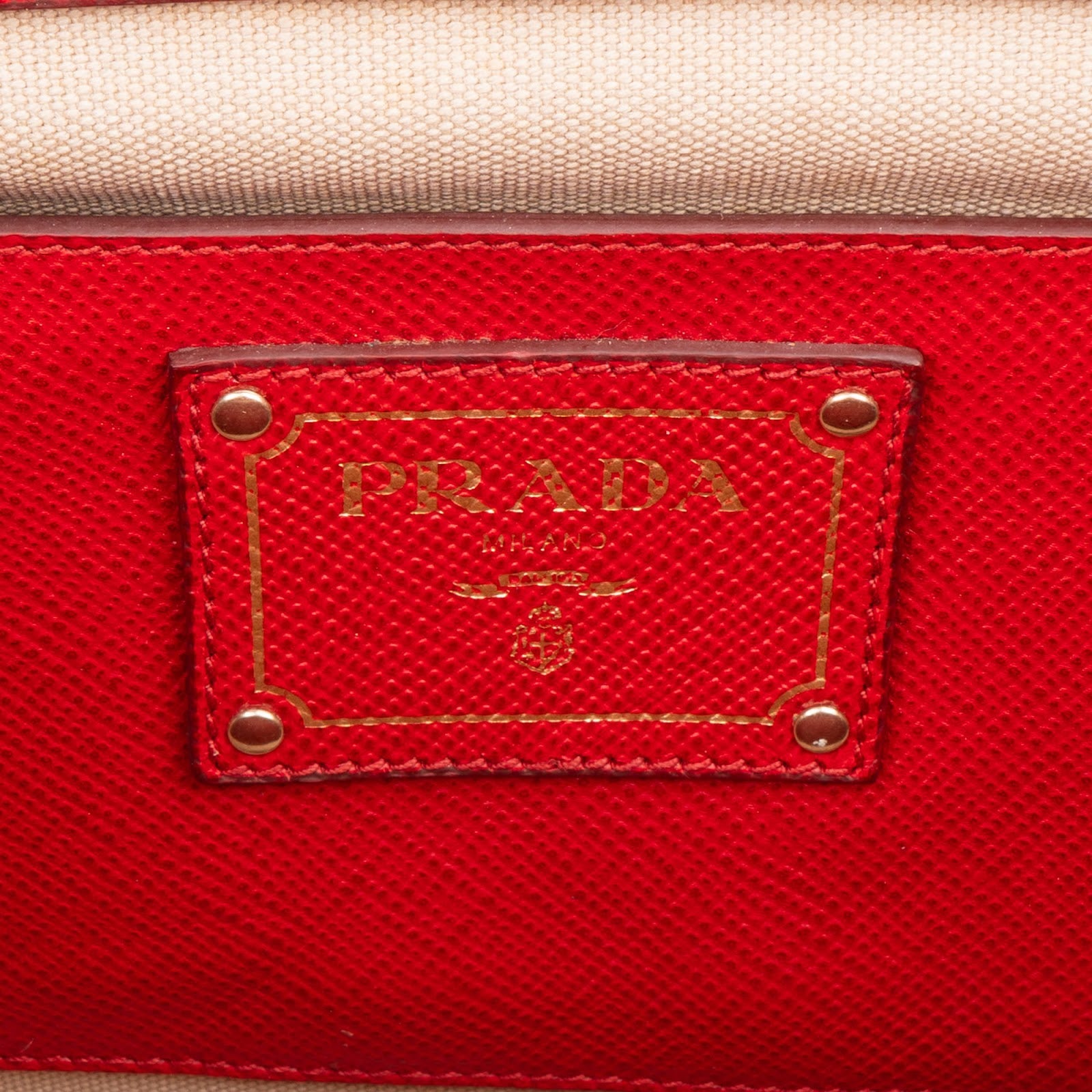 Prada Bicolor Saffiano & Canvas Handbag