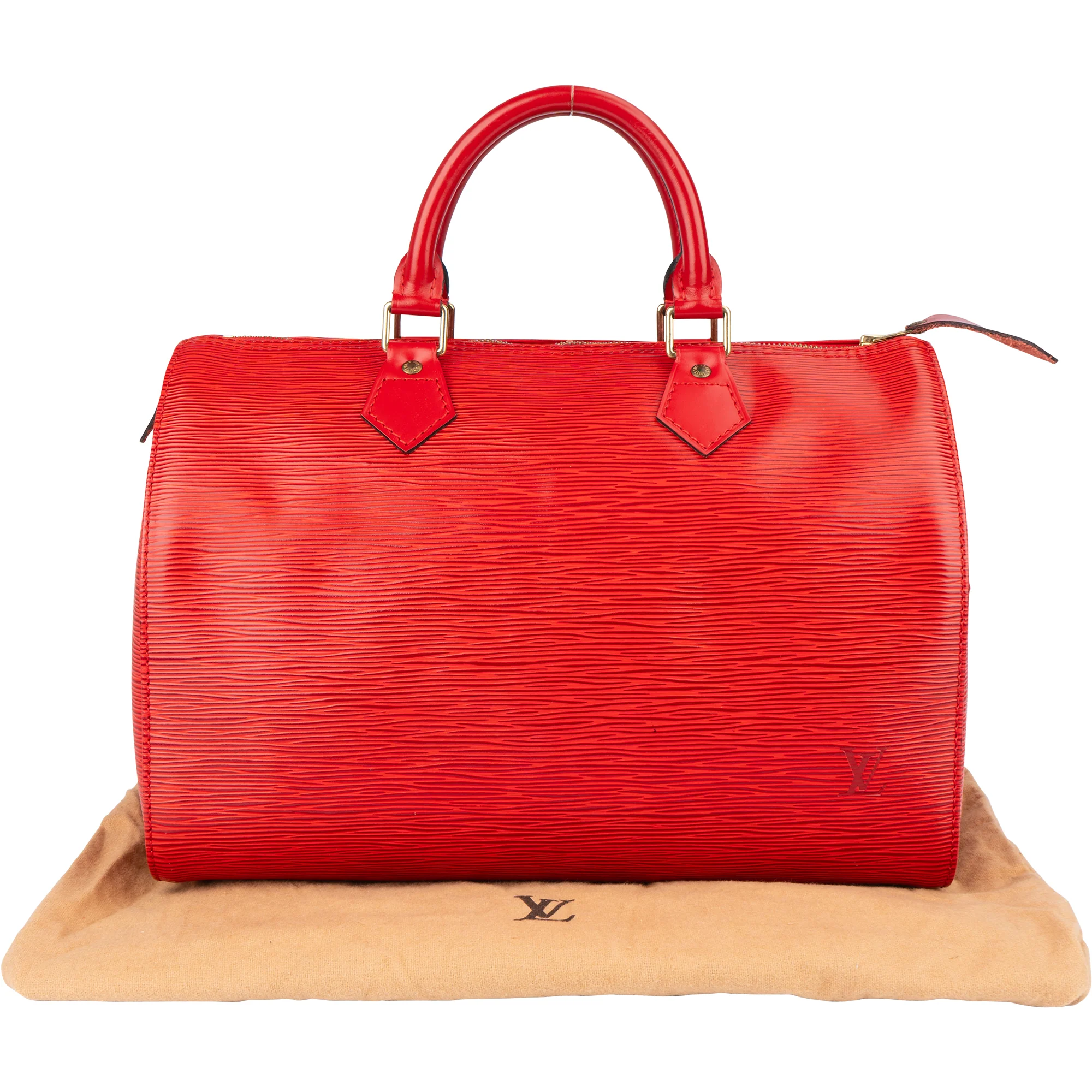 Louis Vuitton Red Epi Leather Speedy 30 Boston Bag
