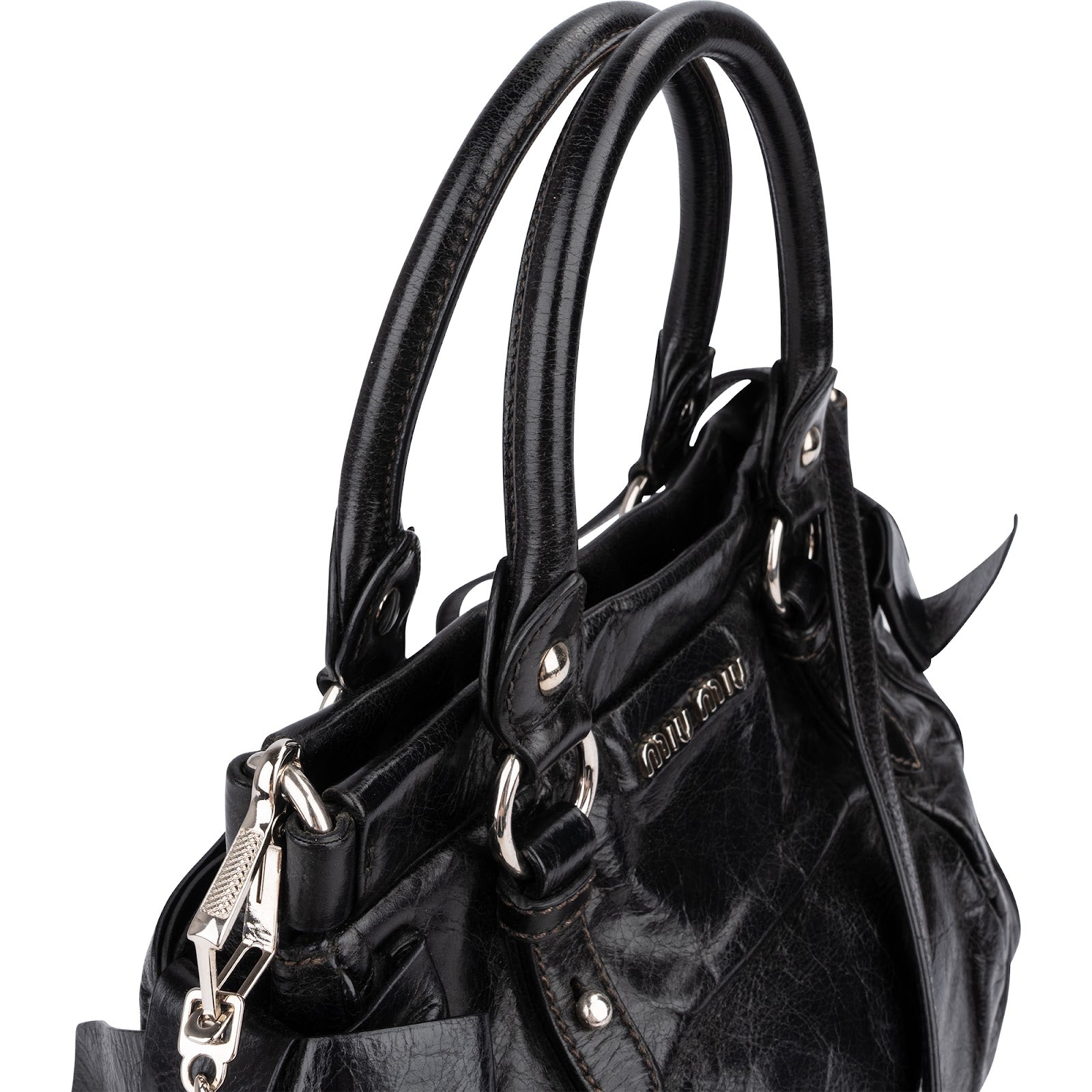 Miu Miu Vitello Lux Leather Handbag