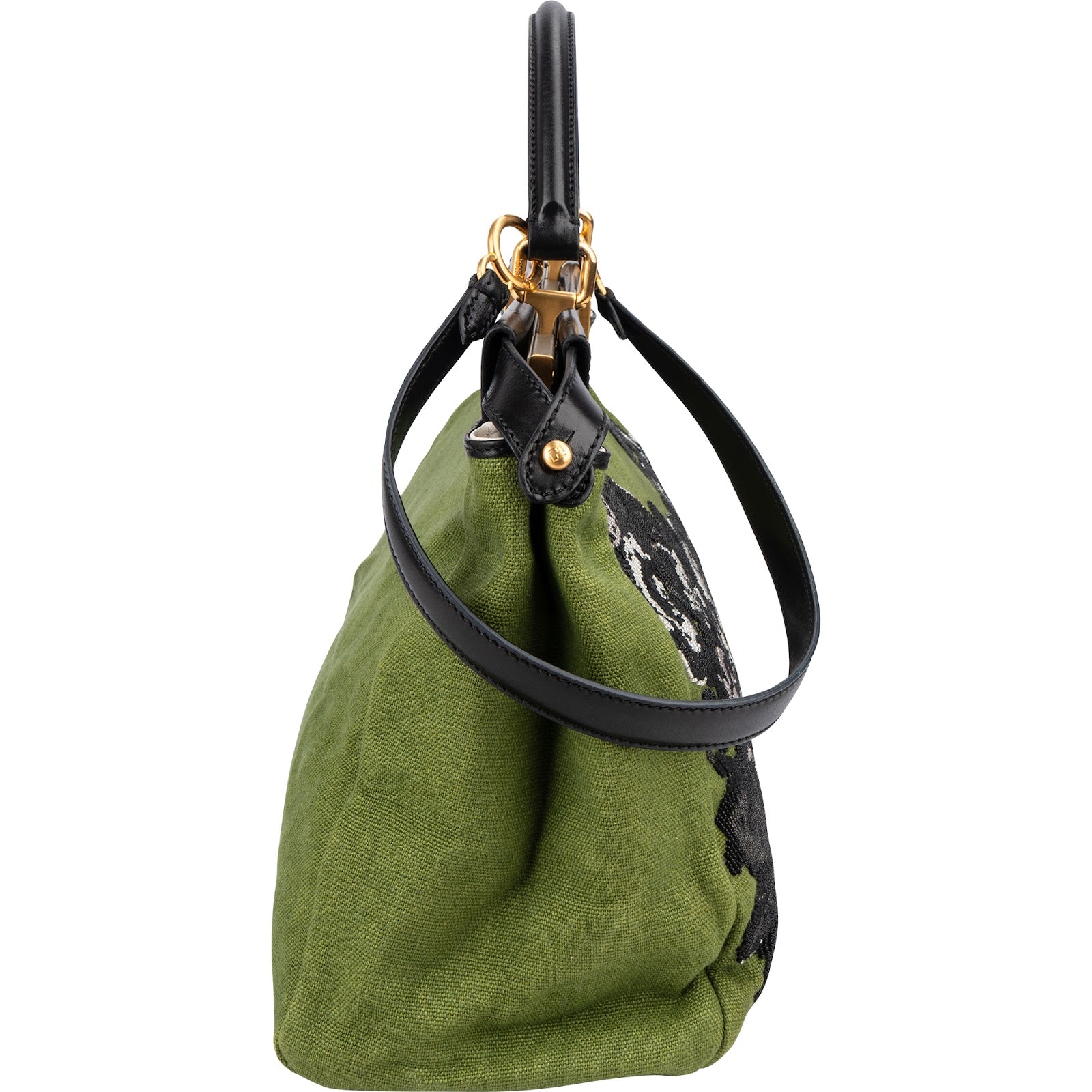 Sac à main Peekaboo Fendi en denim brodé de motifs floraux, édition limitée