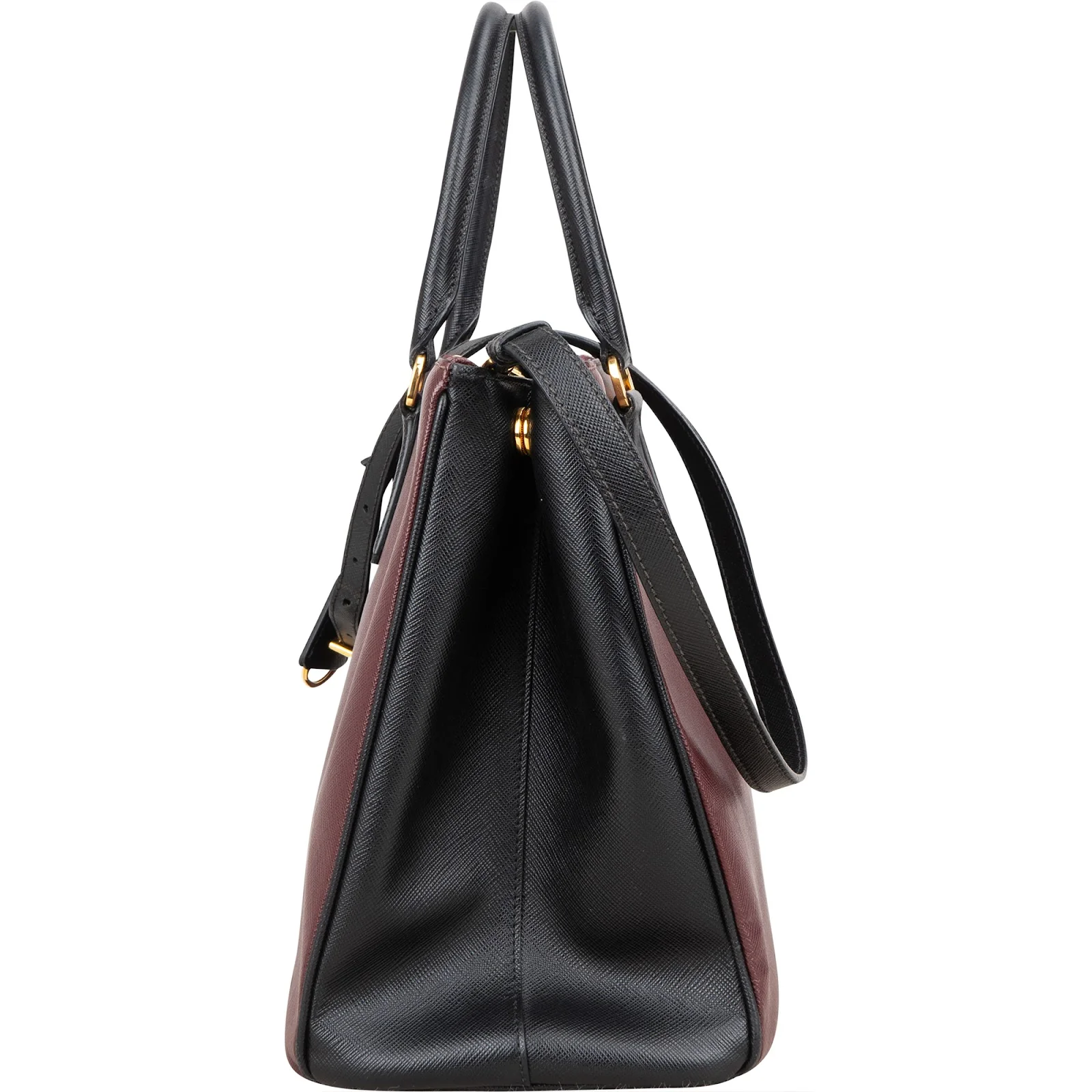 Prada Bicolor Saffiano Leather Galleria Handbag