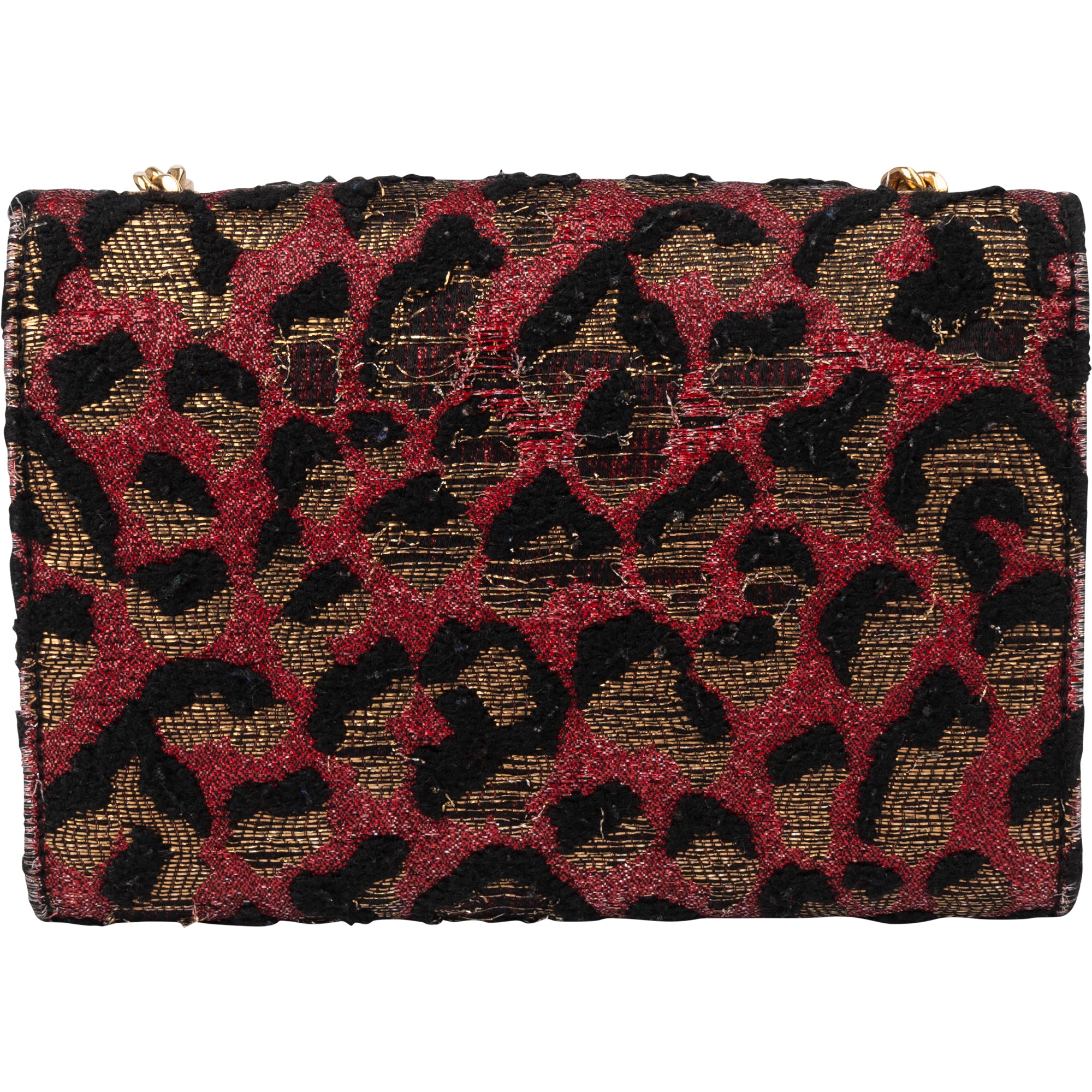 Saint Laurent Leopard Print Pompon Kate Crossbody Bag