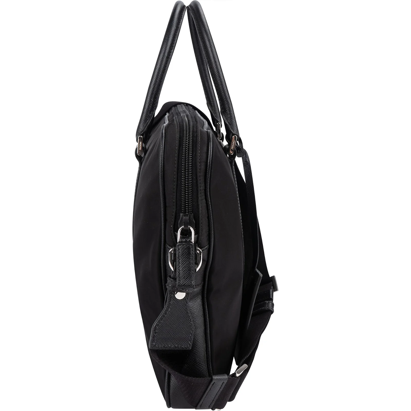 Prada Nylon Saffiano Leather Triangle Business Bag