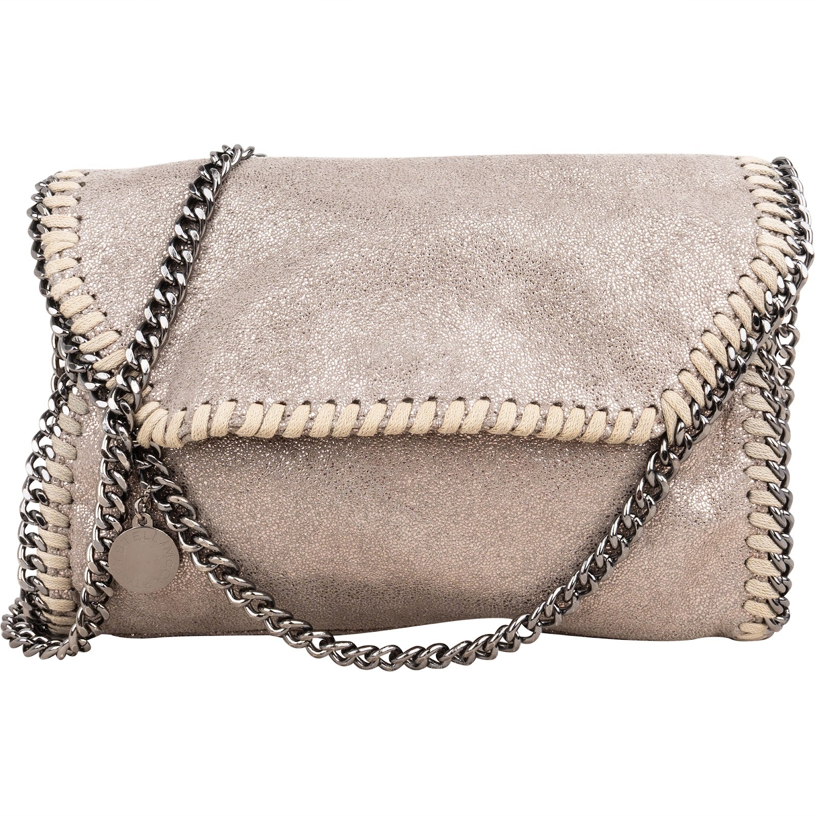Stella McCartney Metallic Falabella Fold Over Crossbody Bag