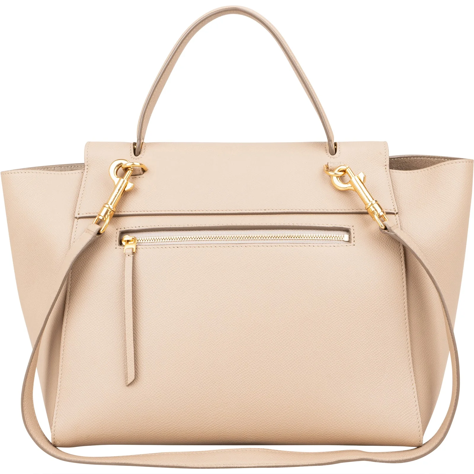 Celine Beige Leather Grained Calfskin Belt Handbag