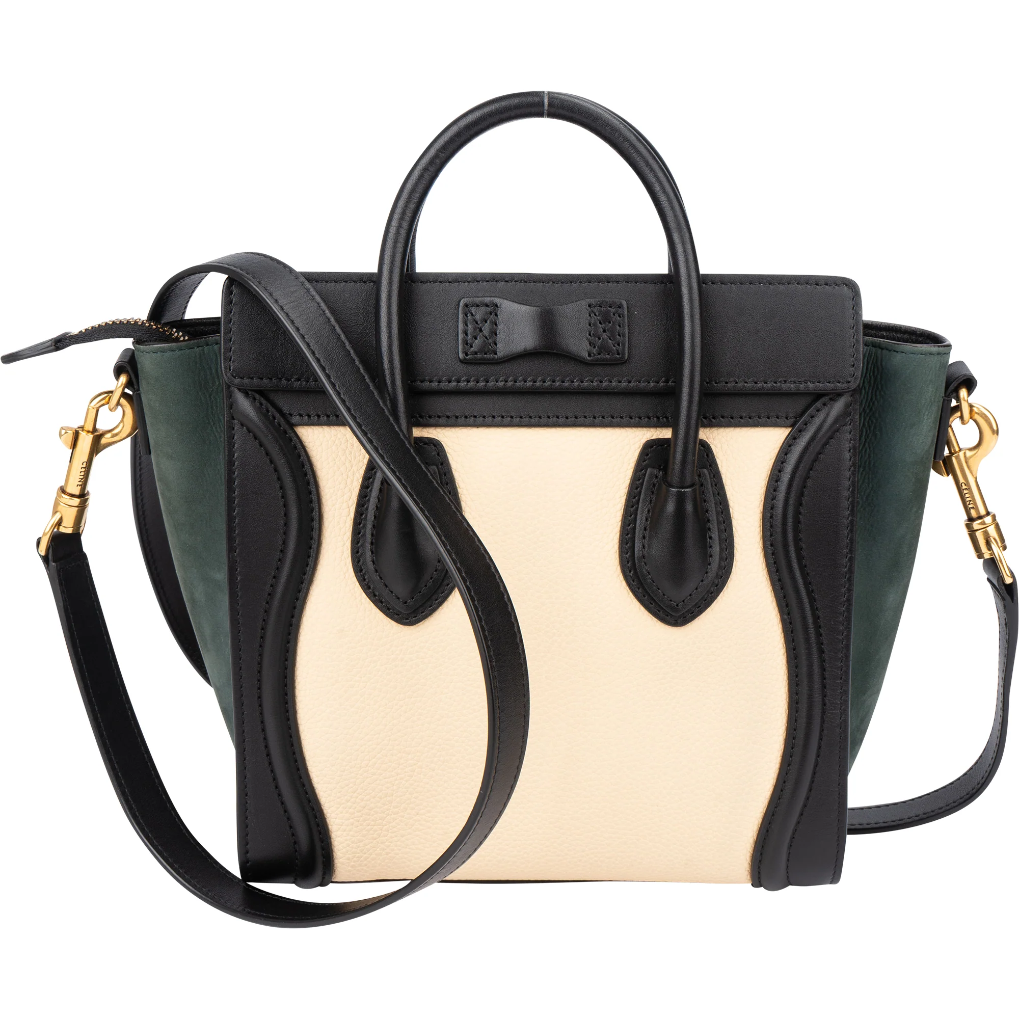 Céline Tricolor Leather Luggage Handbag