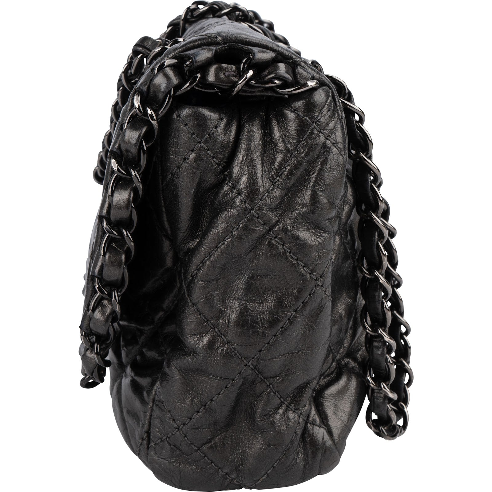 Sac à bandoulière Chanel « Chain Me East West » à rabat unique, en cuir de veau matelassé