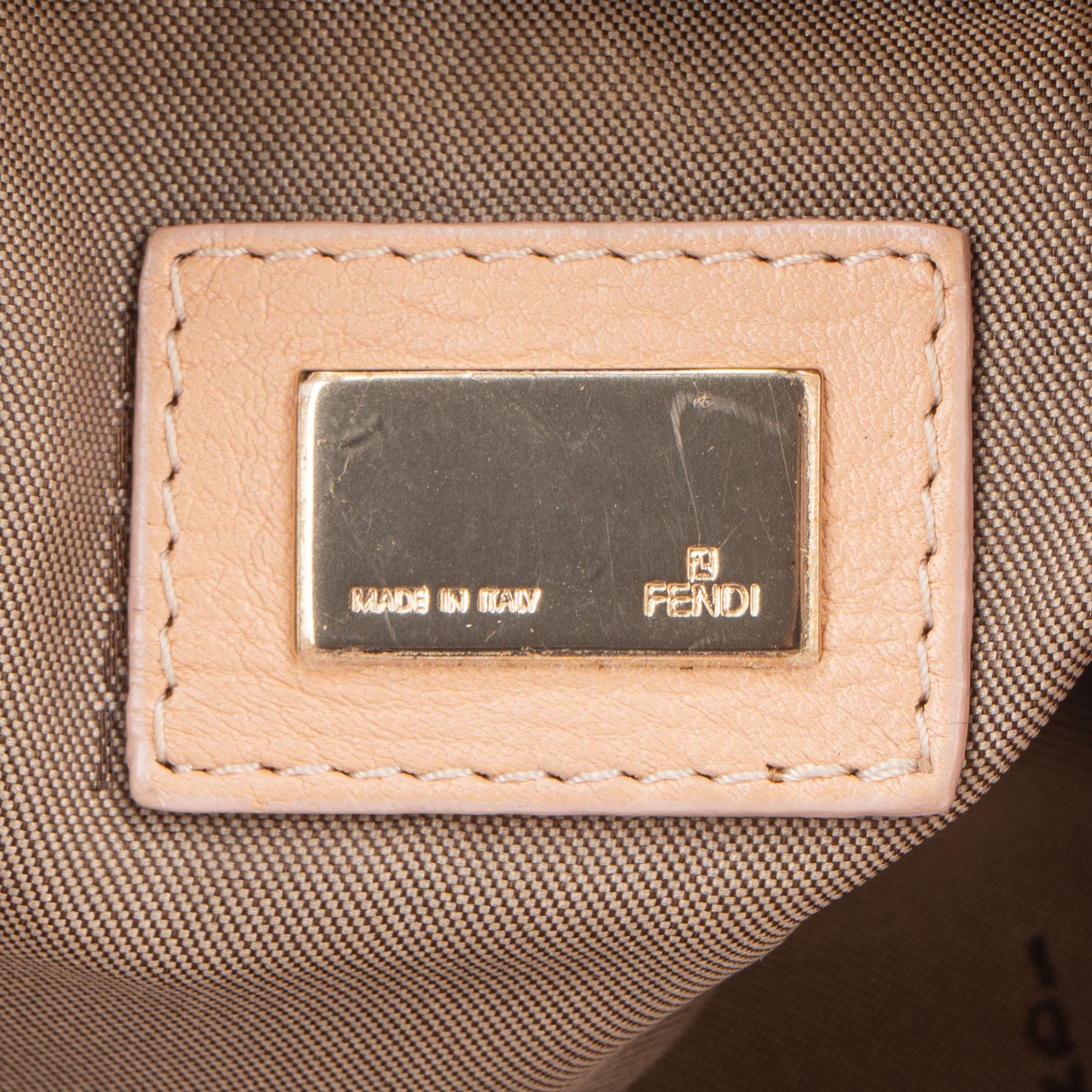 Fendi - FF Rose Leather Baguette Handbag
