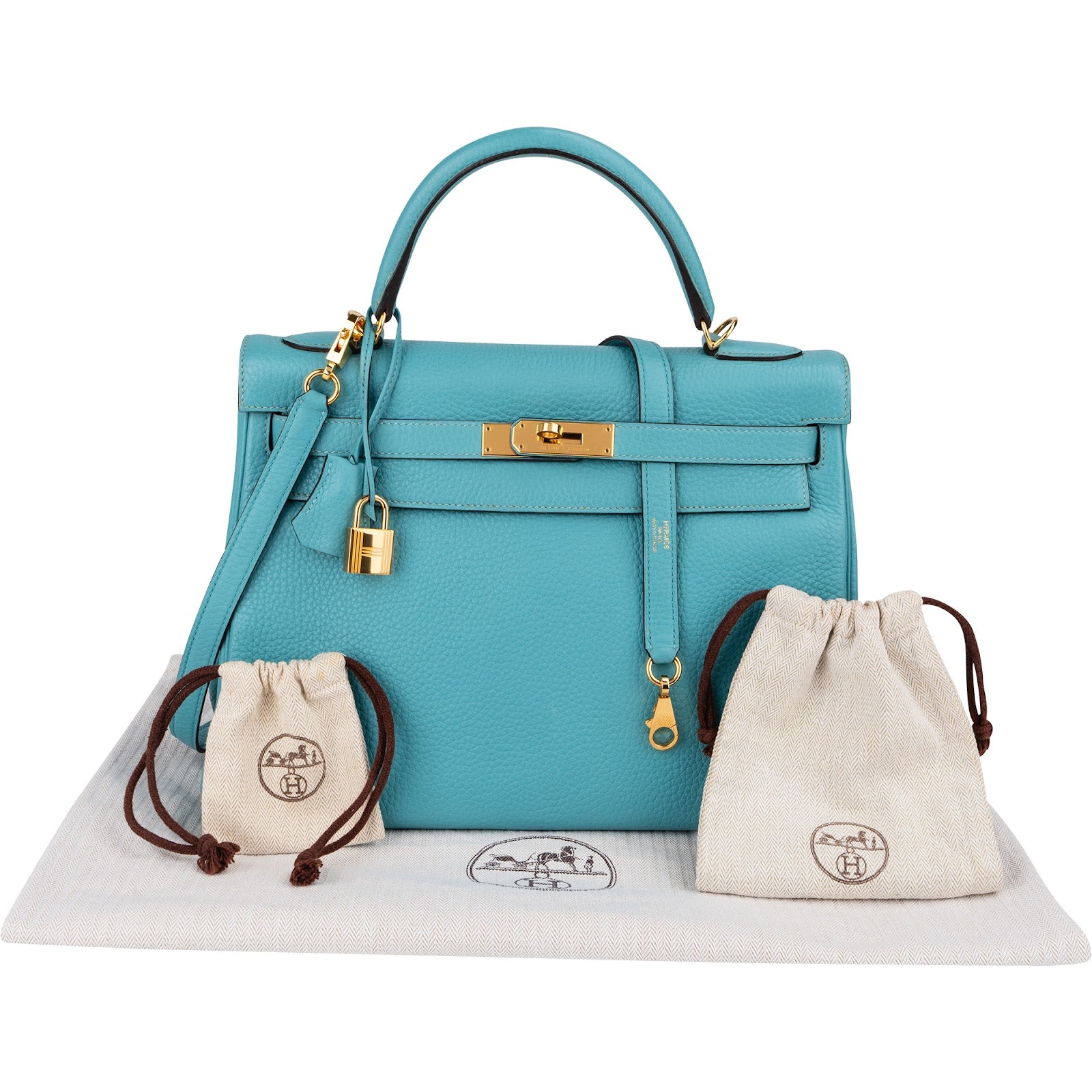 Hermès – Kelly 32 Handbag in Bleu Saint-Cyr