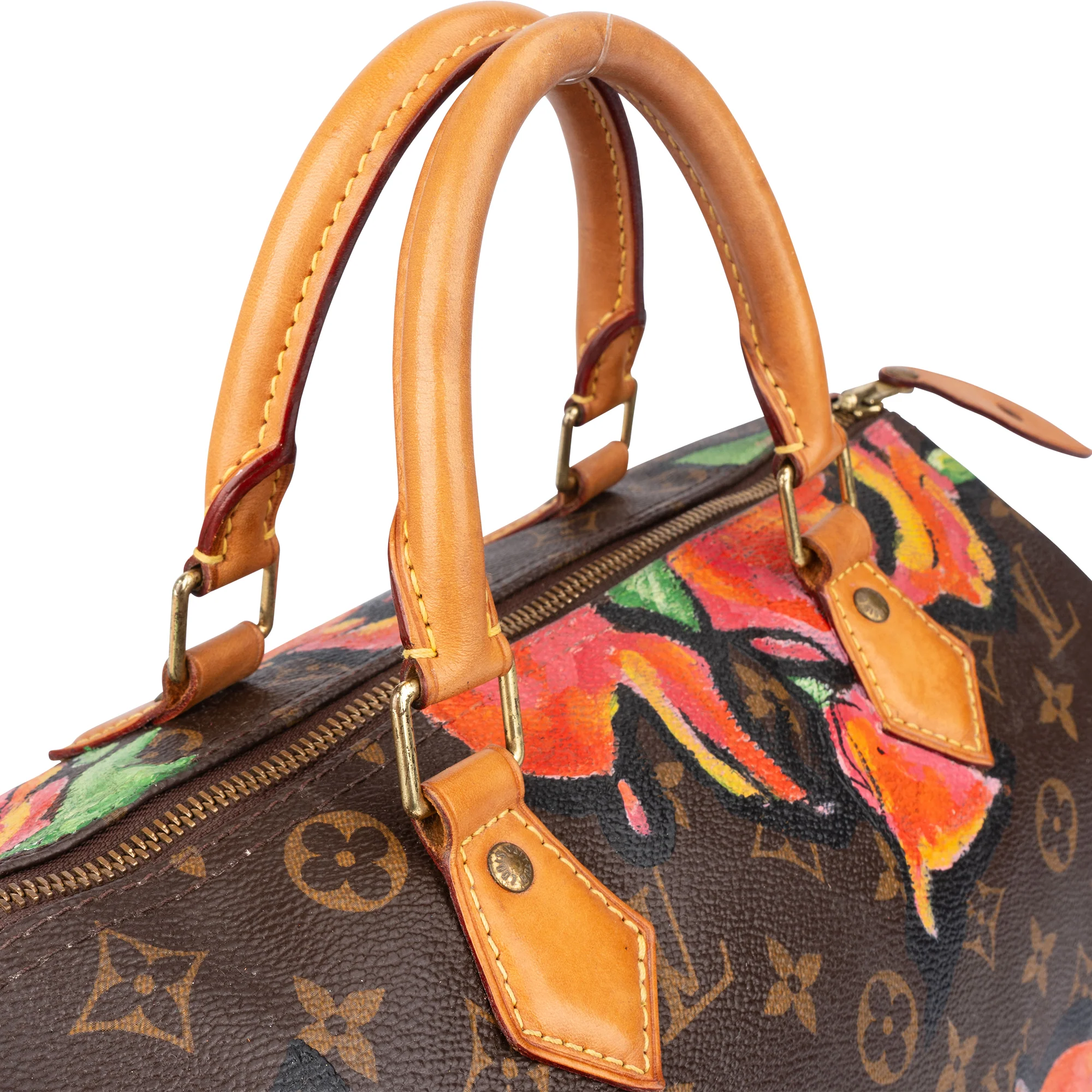 Louis Vuitton Canvas Monogram Roses By Stephen Sprouse Speedy 30 Boston Bag