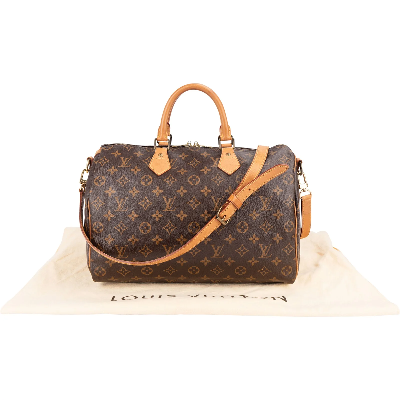 Louis Vuitton Monogram Canvas Speedy 35 Bandoulière Boston Bag