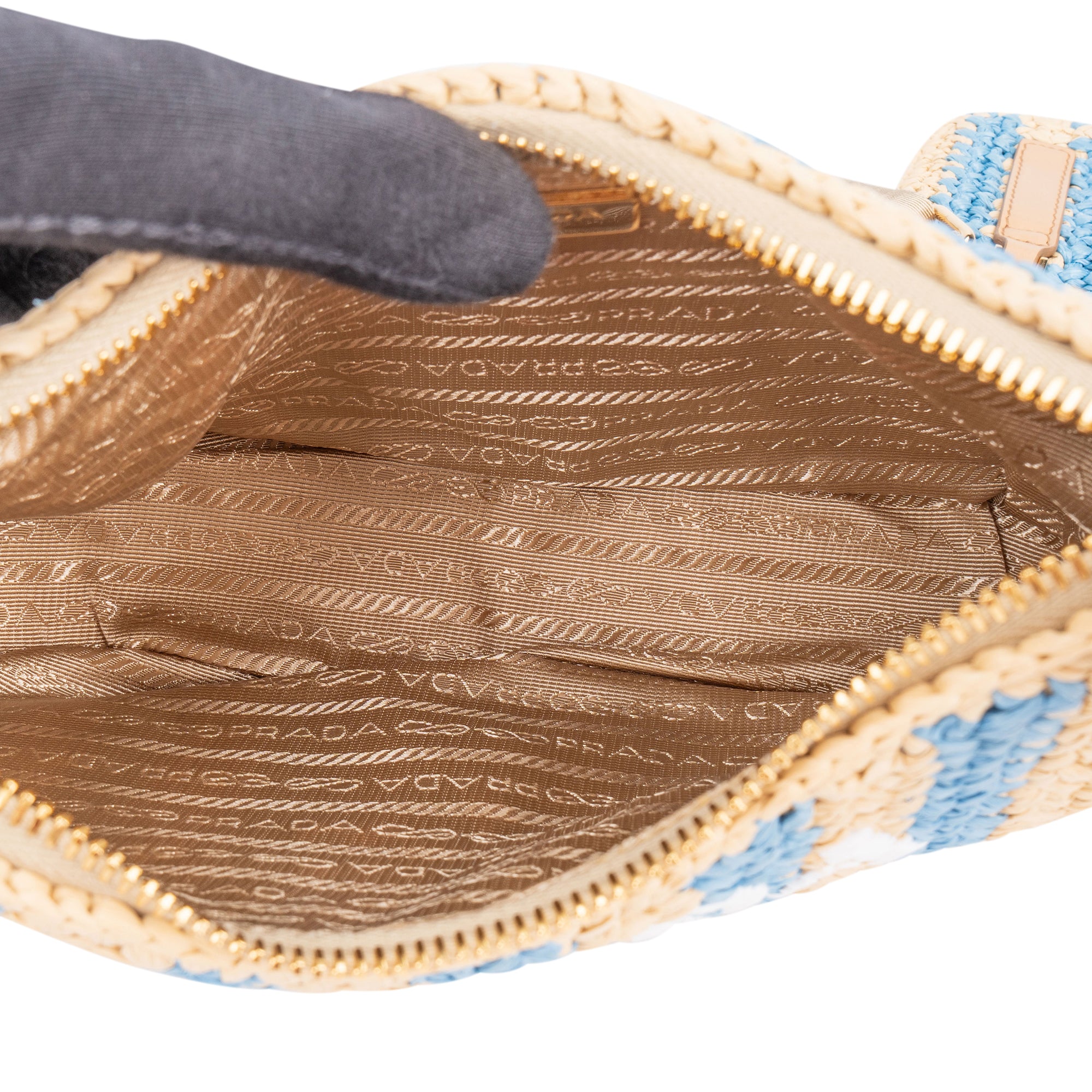 Prada Tricolor Raffia Re-Editon Crossbody Bag