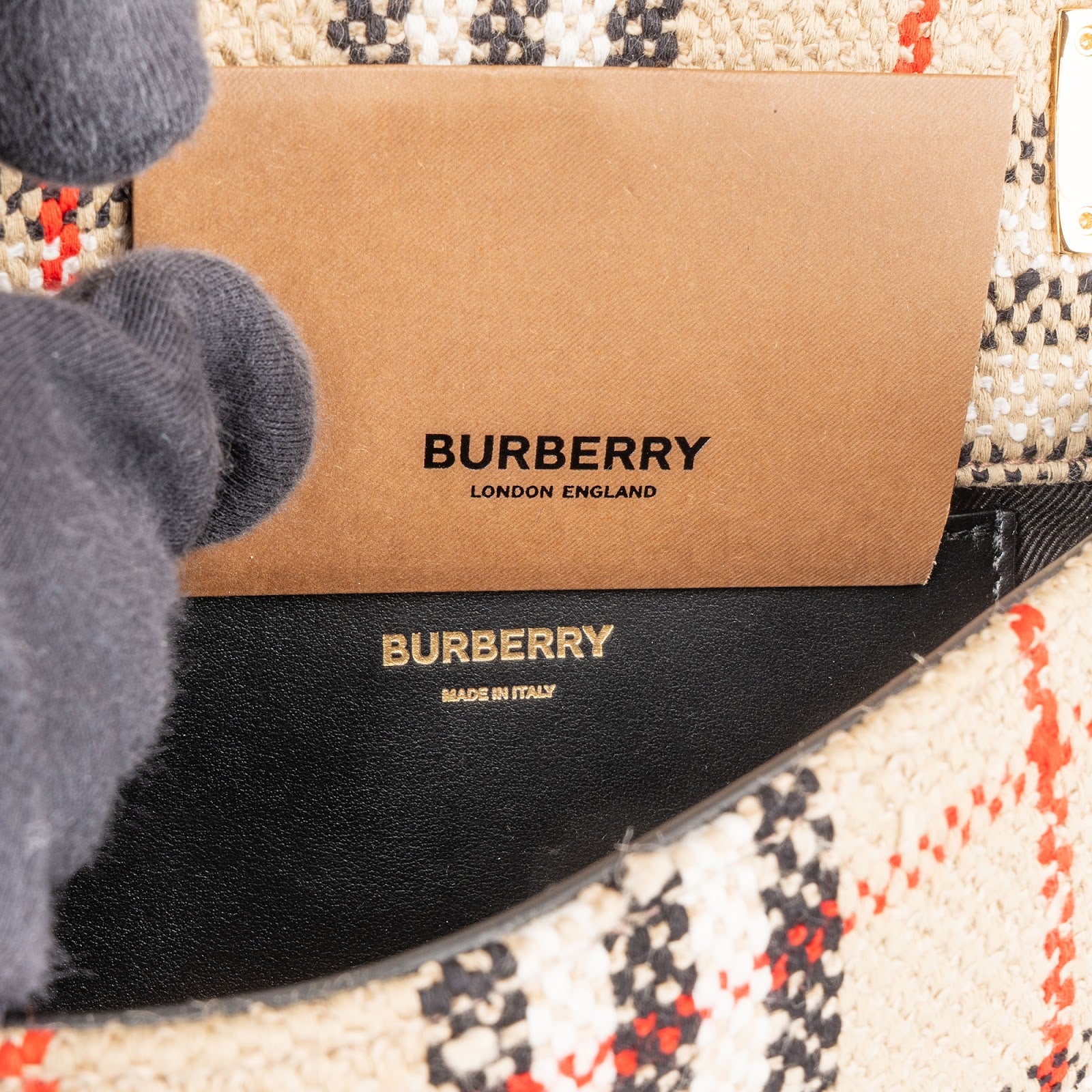 Burberry Tweed Check Lola Small Bouclé TB Crossbody Bag