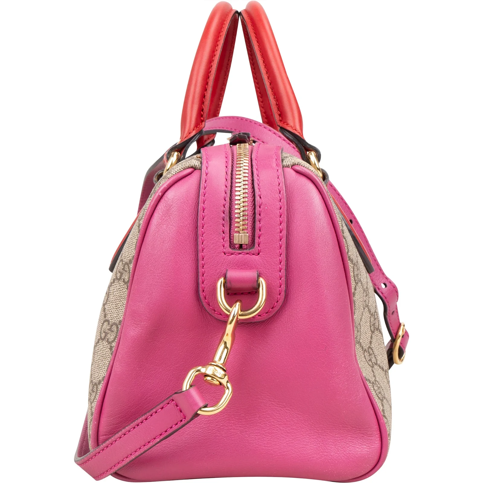 Gucci Monogram GG Supreme Bicolor Boston Handbag