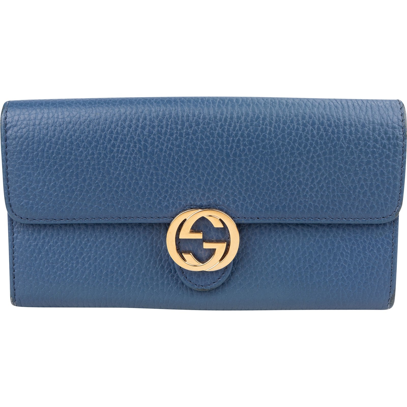 Gucci Pebbled Leather Interlocking GG Continental Wallet