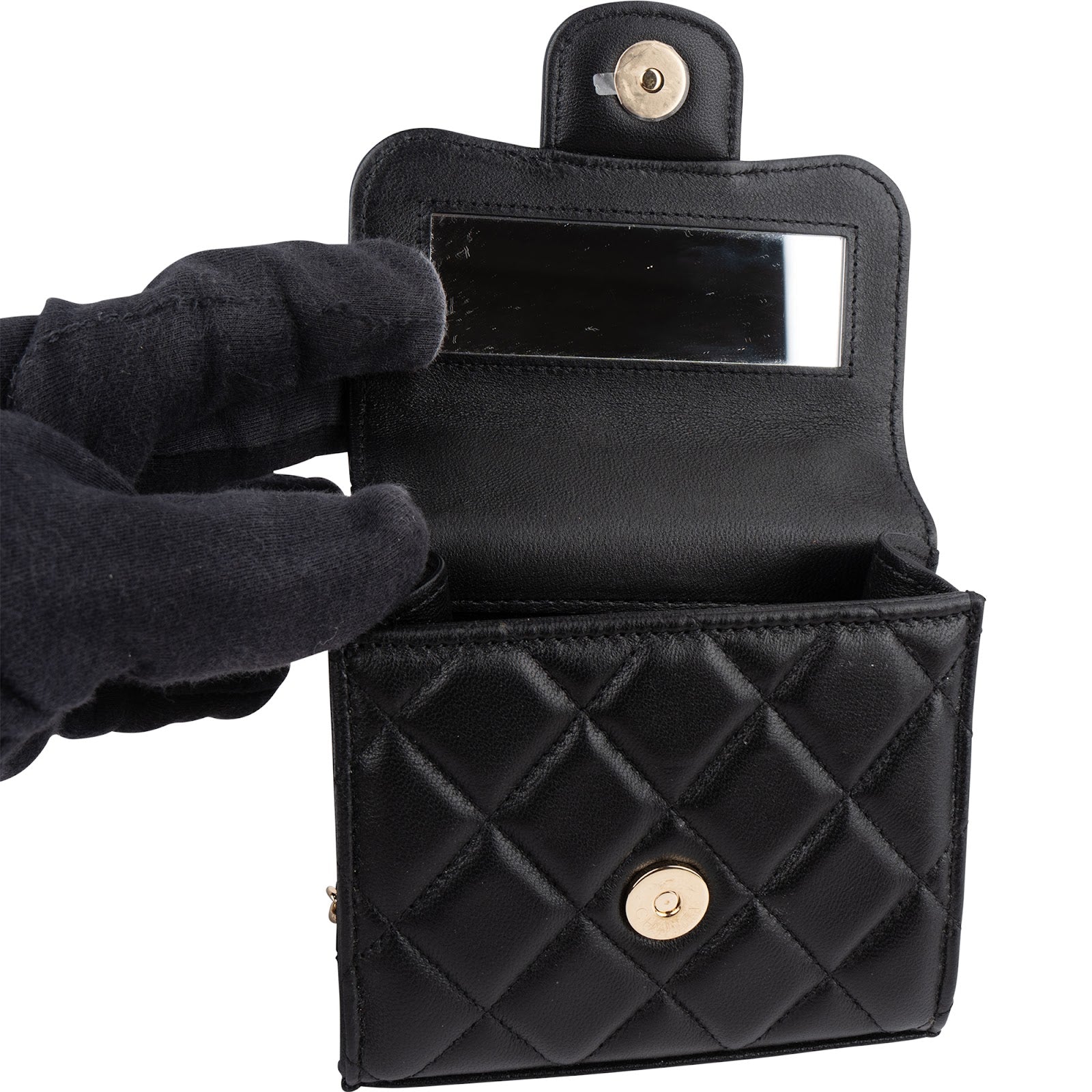 Chanel Quilted Lambskin Mini Single Flap with Top Handle Crossbody Bag