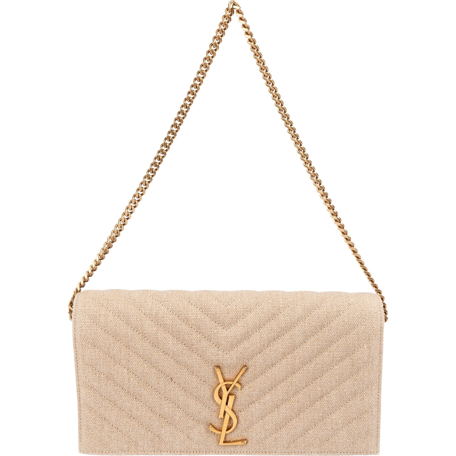 Saint Laurent Chevron Raffia Matelassé Envelope Crossbody Bag