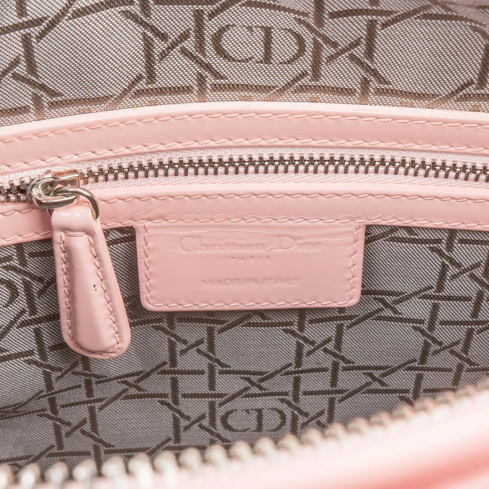 Christian Dior Quilted Patent Leather Large Lady Dior Handbag