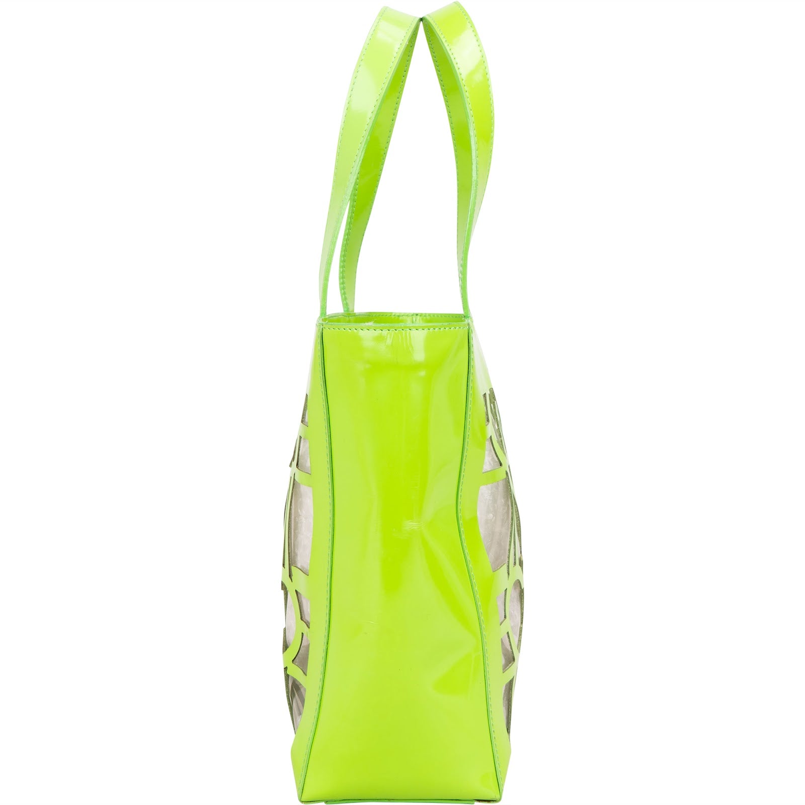 Celine Patent Leather Vertical Transparent Cutout Handbag