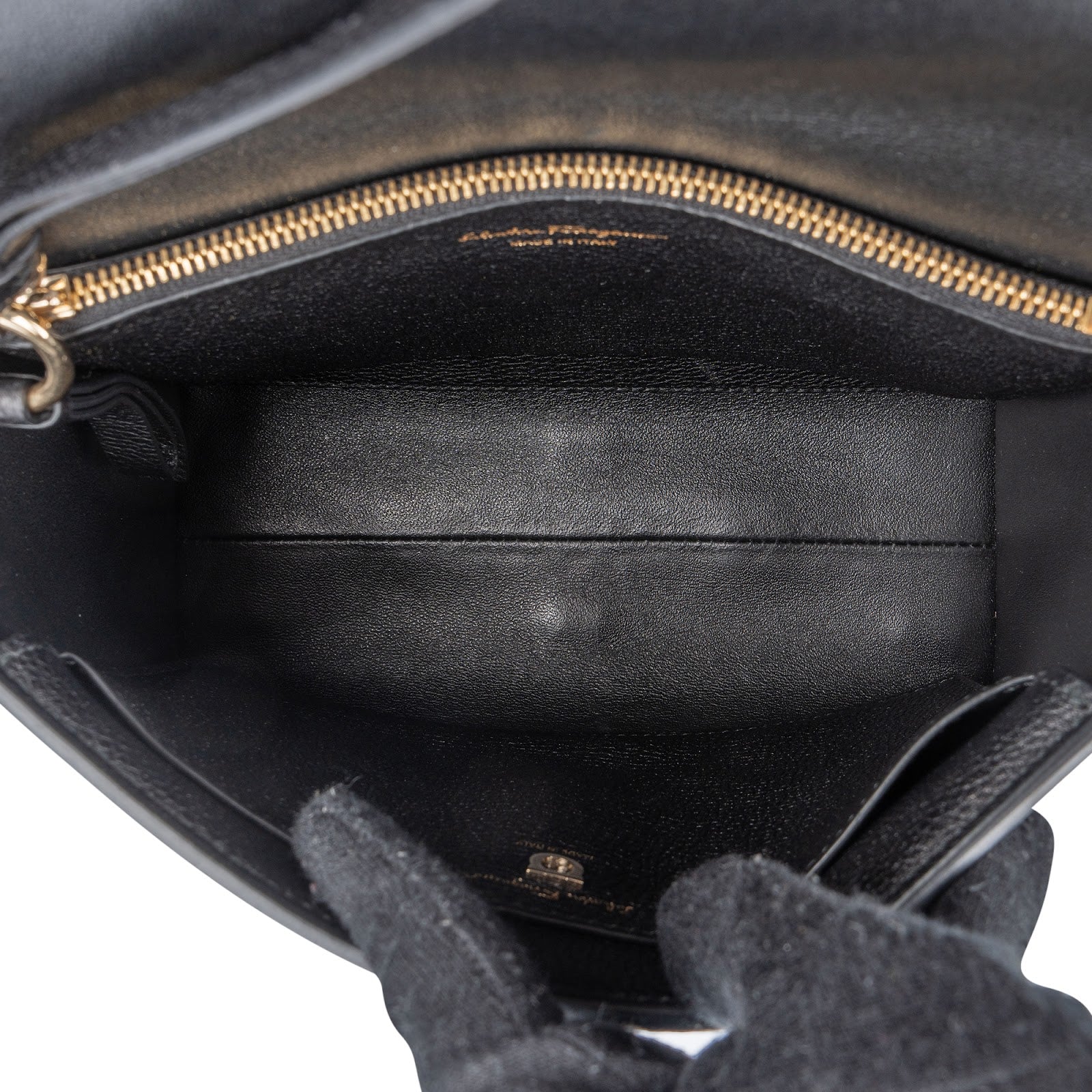 Salvatore Ferragamo Pebbled Leather Gancini Flap Crossbody Bag