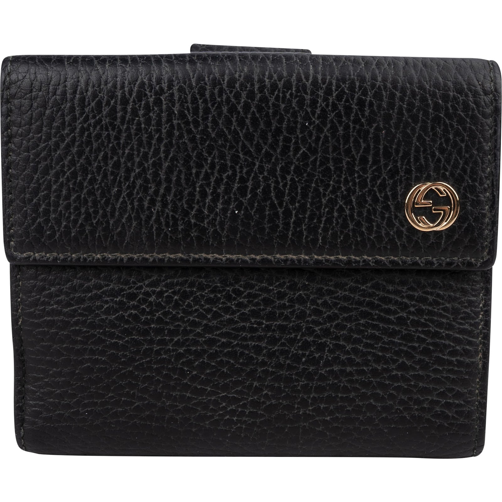Gucci Grained Leather Interlocking GG Wallet