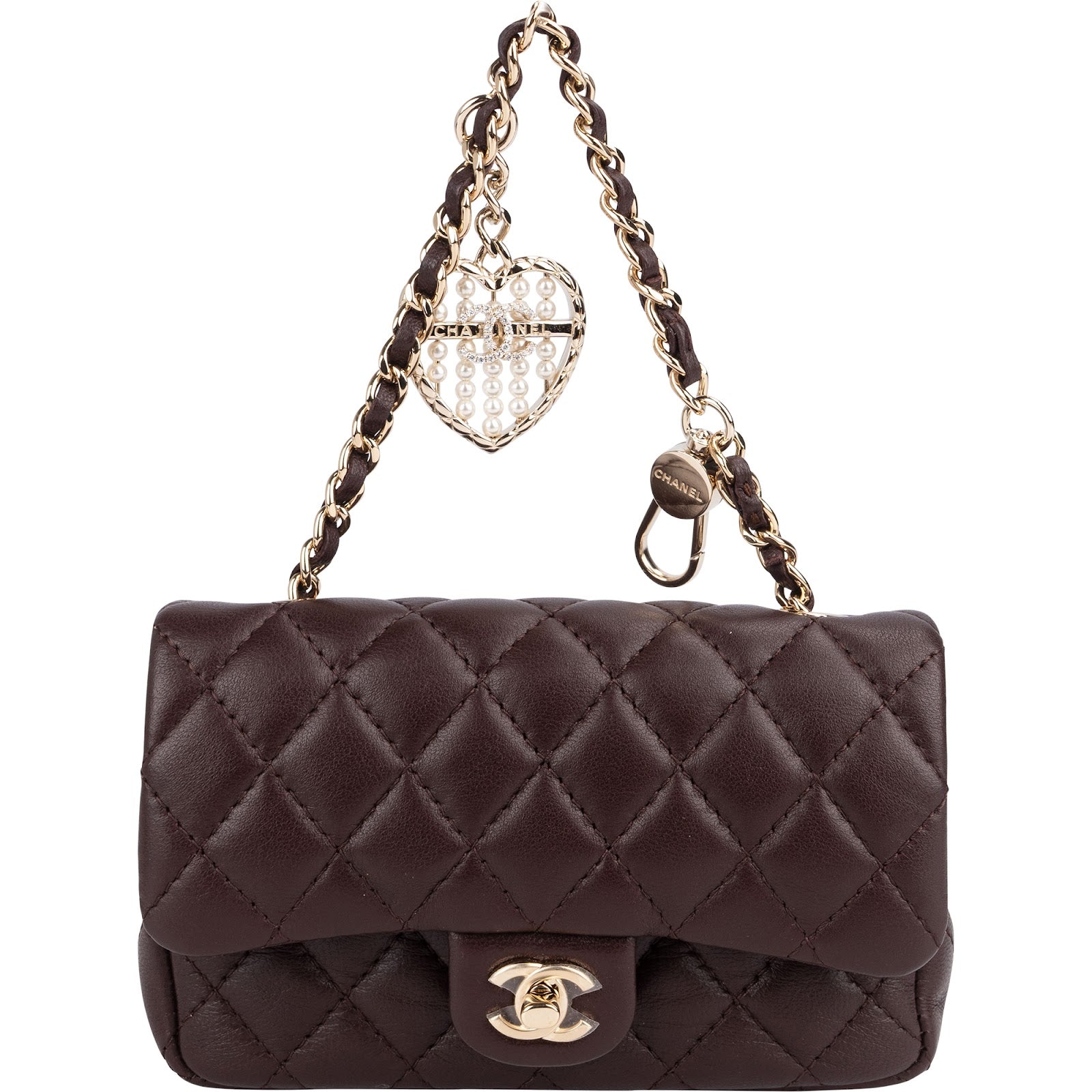 Chanel Quilted Lambskin Extra Mini Double Flap Pendant Bag