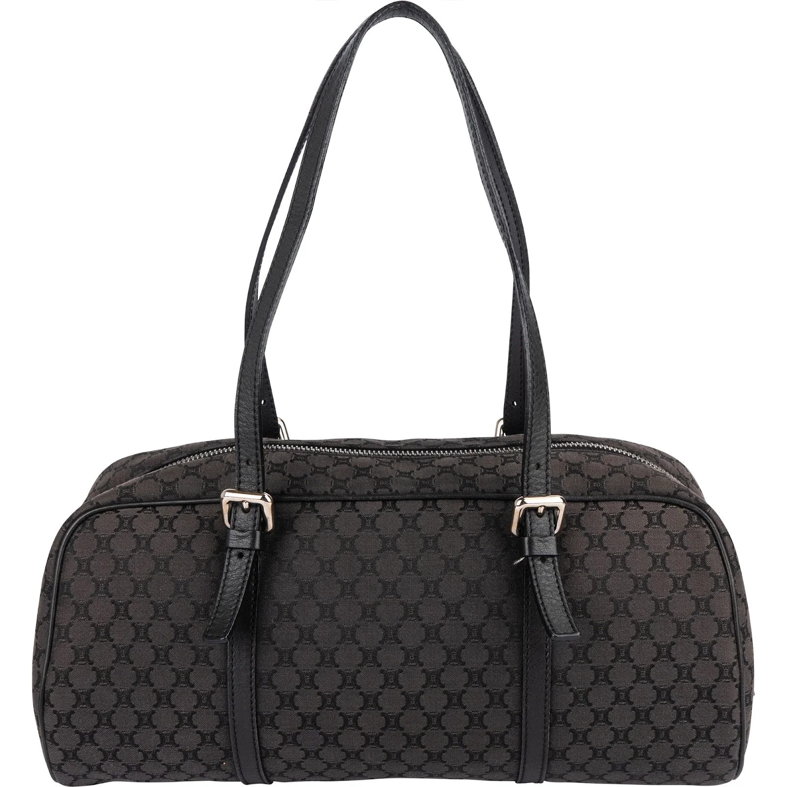 Celine Black Macadam Nylon Boston Shoulder Bag