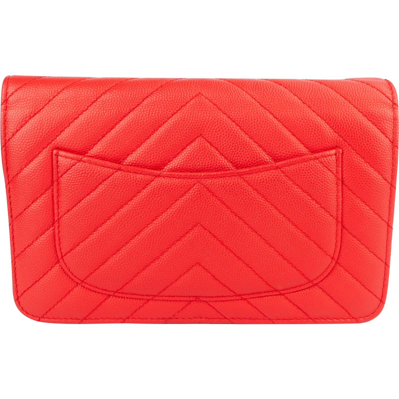 Chanel Chevron Caviar Leather Wallet On Chain Crossbody Bag