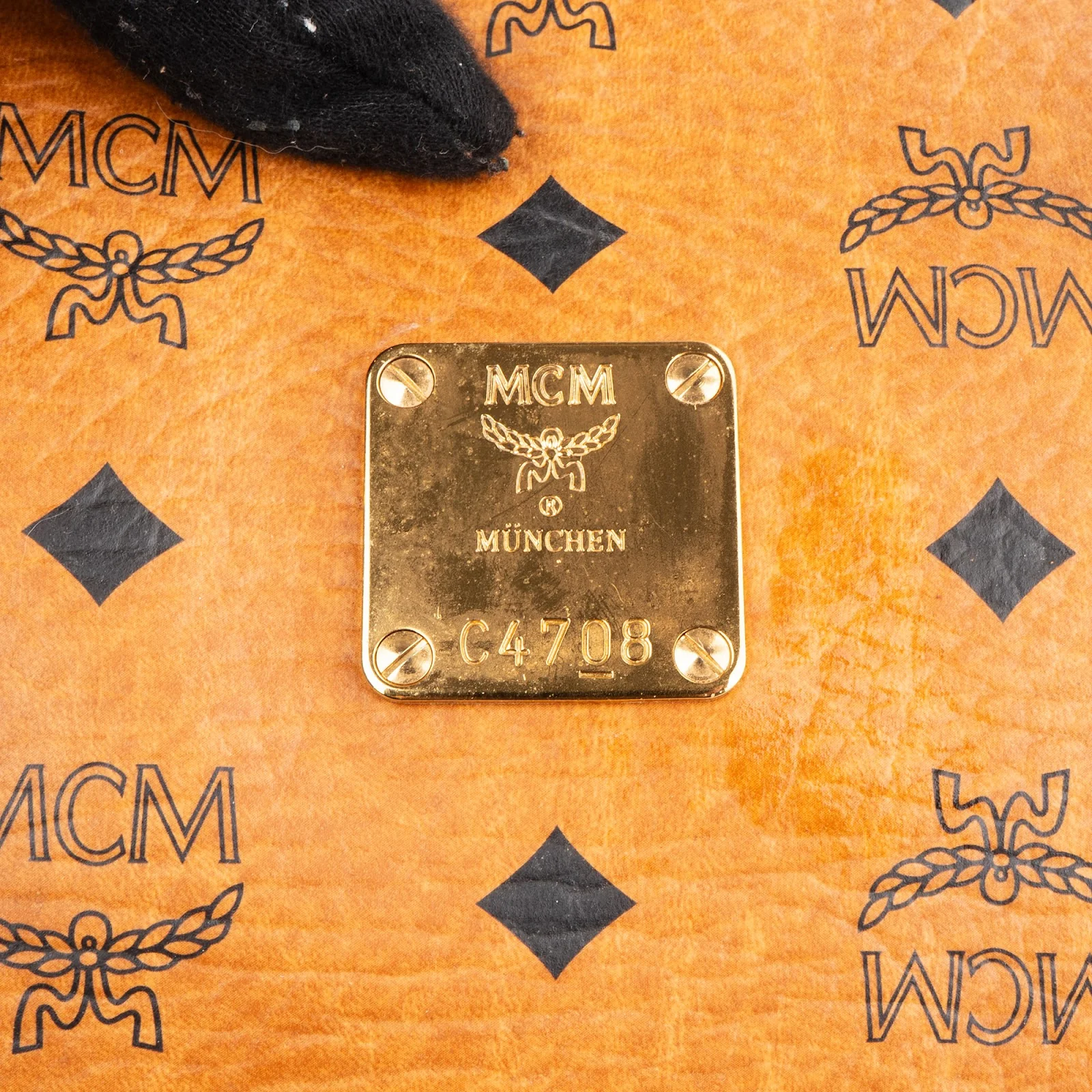 MCM Monogram Visetos Heritage Boston Bag