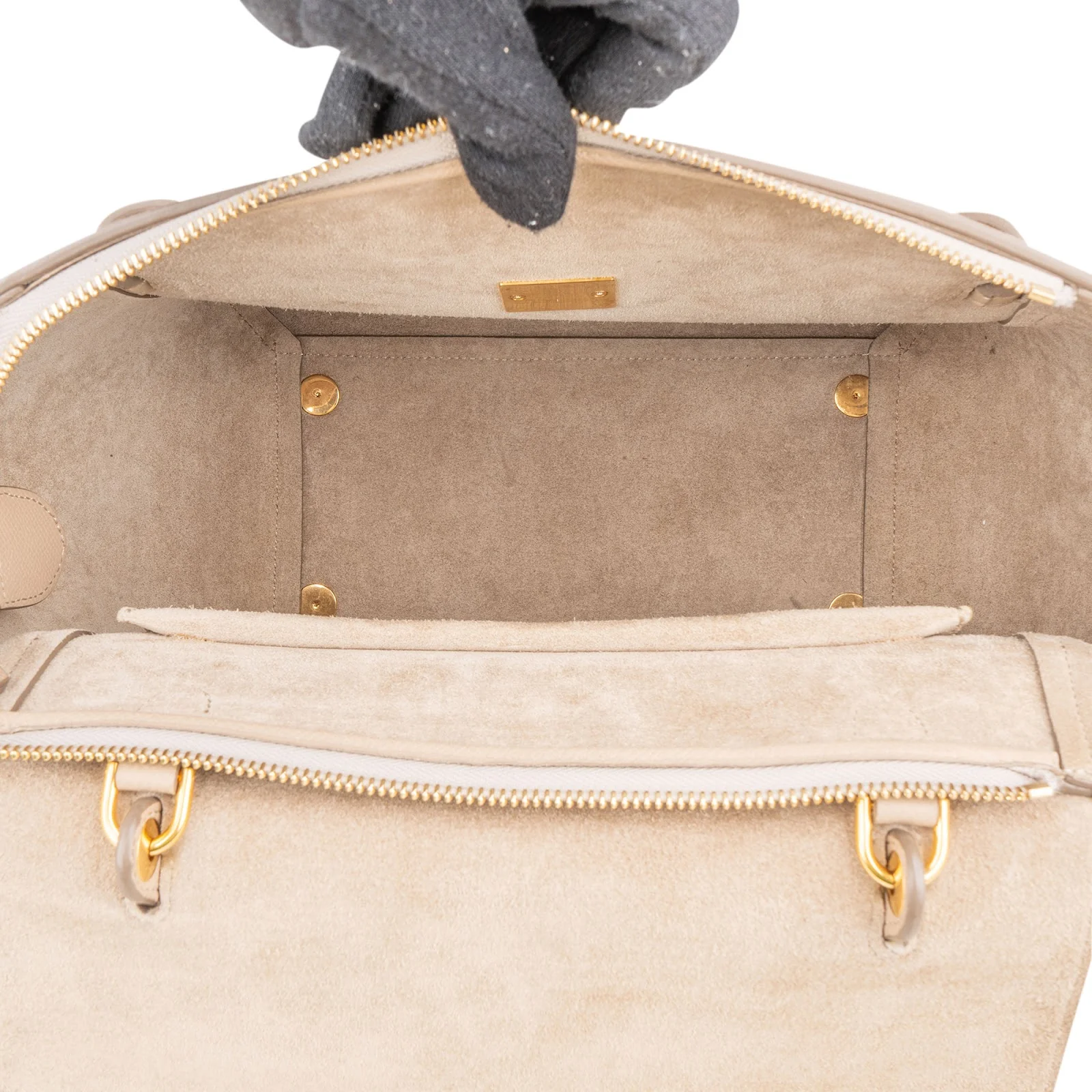 Celine Beige Leather Grained Calfskin Belt Handbag