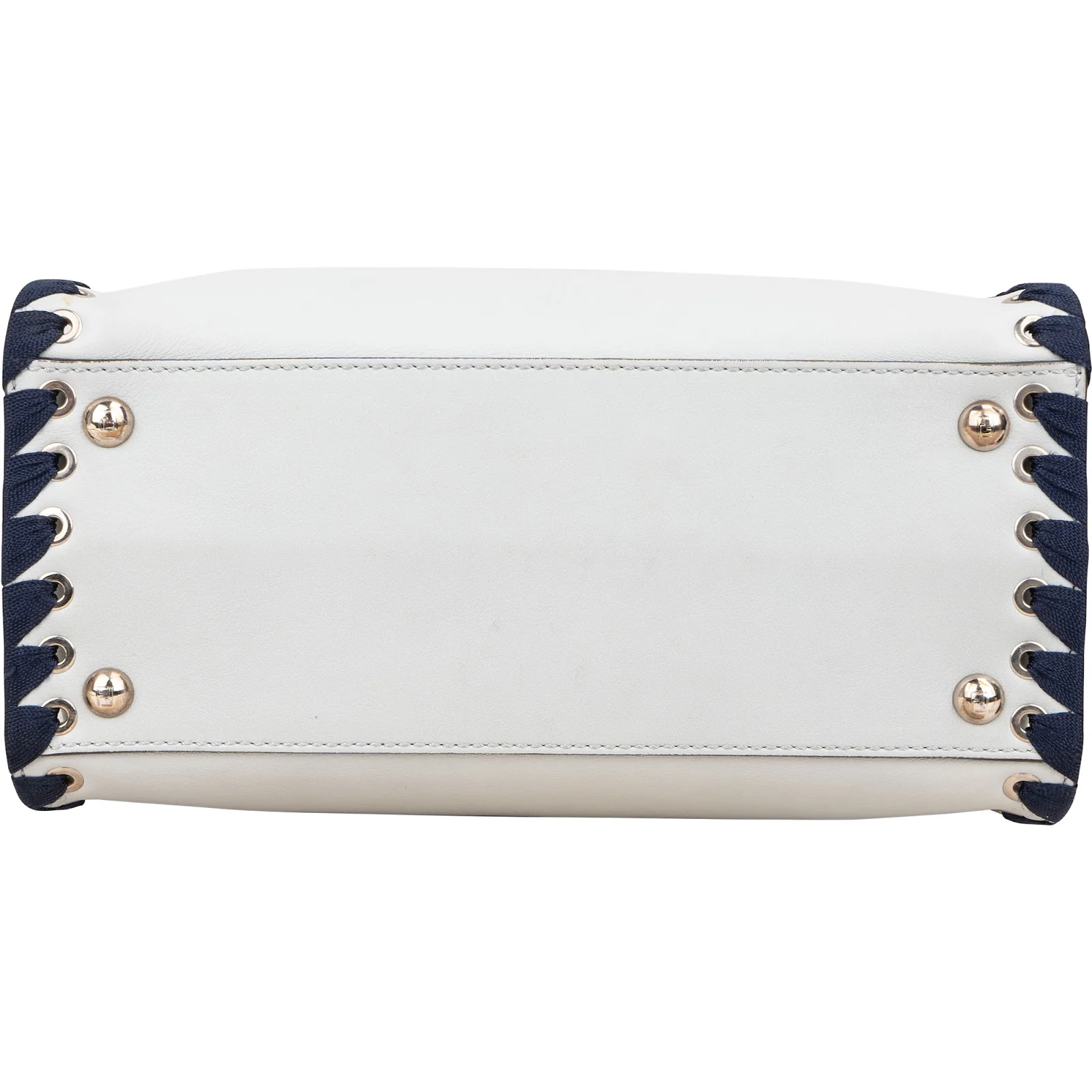 Fendi Light Blue Leather Whipstitch 2Jours Mini Handbag