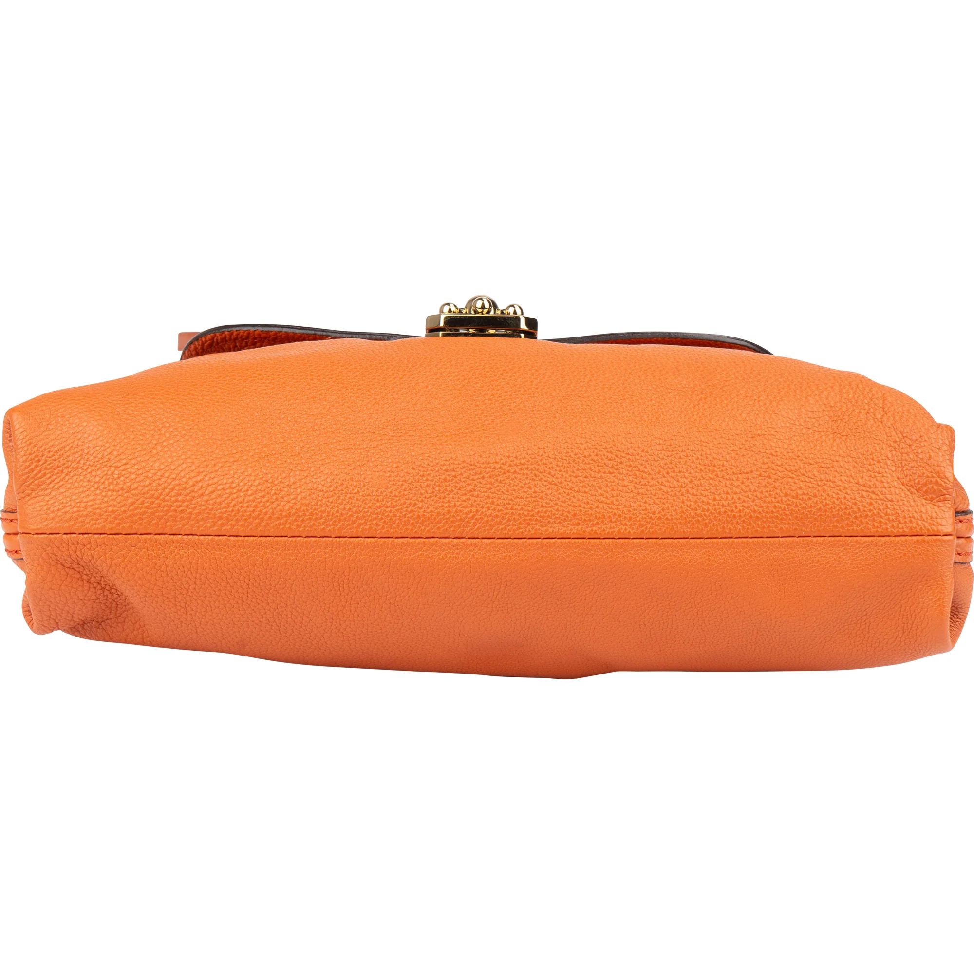 Chloé Orange Leather Elsie Turnlock Shoulder Bag