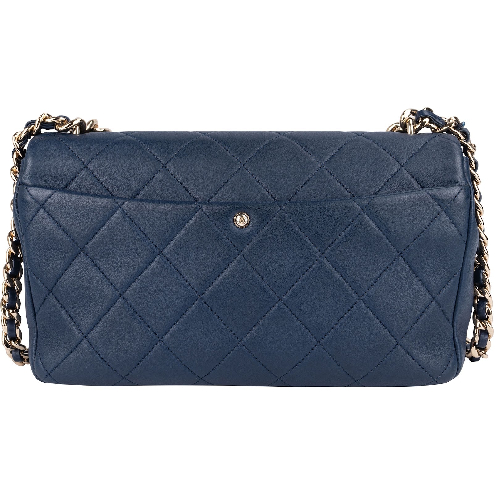 Chanel Quilted Lambskin Medium Flap Chunky Handle Crossbody Bag