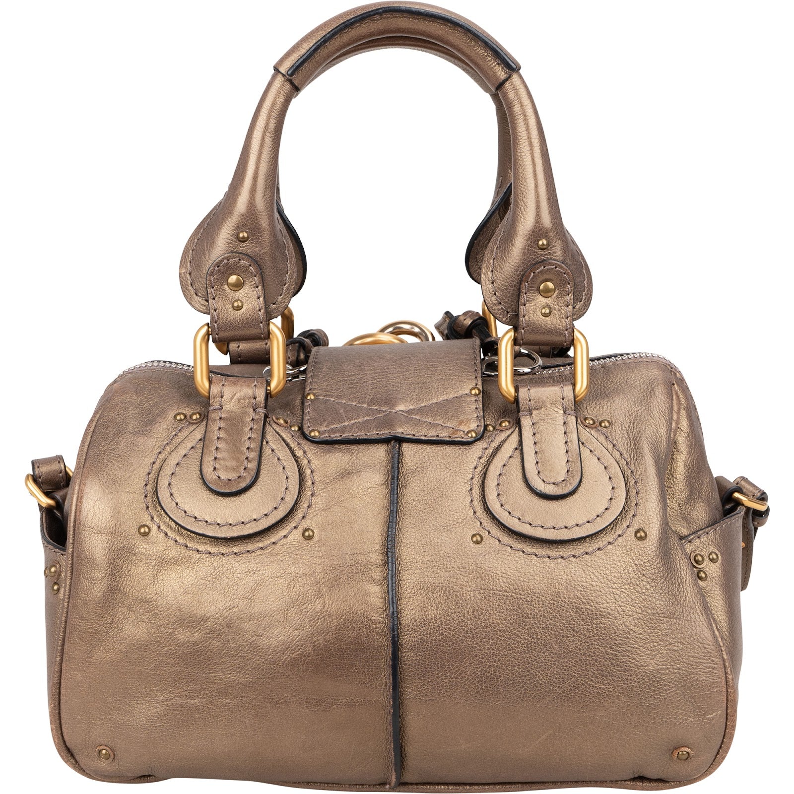 Mini sac à main Paddington en cuir métallisé de Chloé