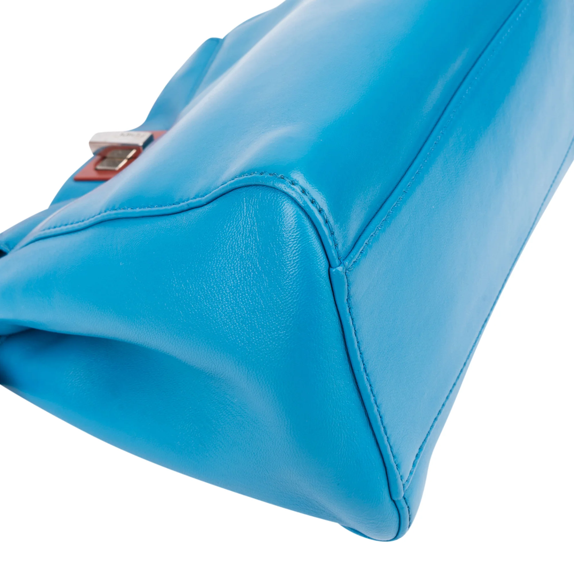 Fendi Blue Leather Peekaboo Handbag