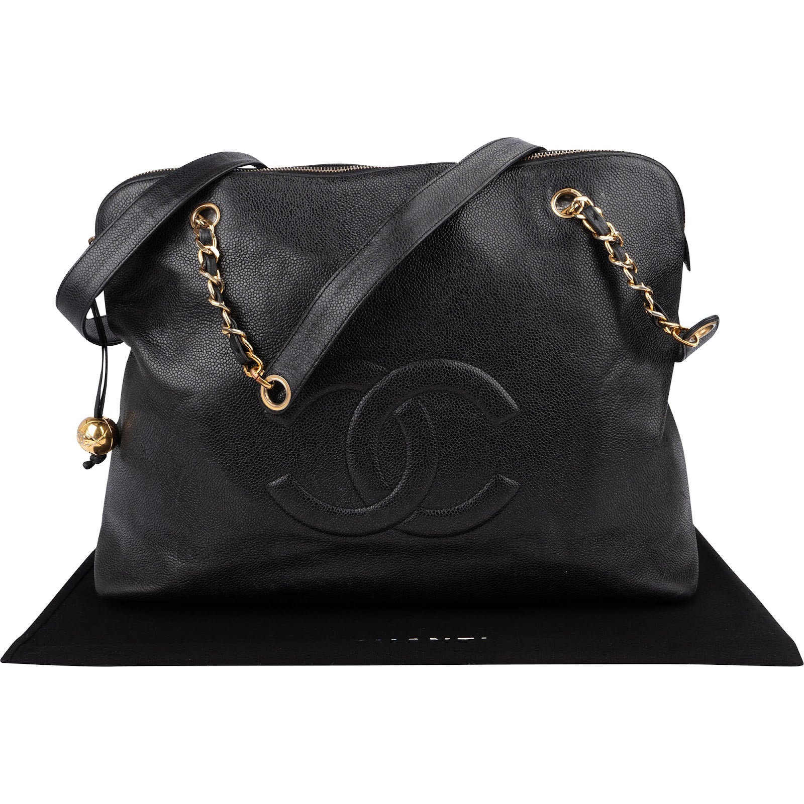 Chanel Caviar Leather CC Maxi Shopping Bag