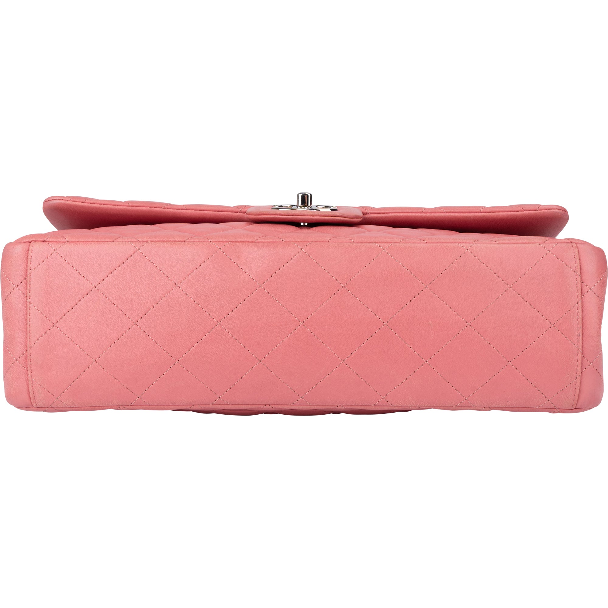 Chanel Quilted Lambskin Palladium Maxi Double Flap Crossbody Bag
