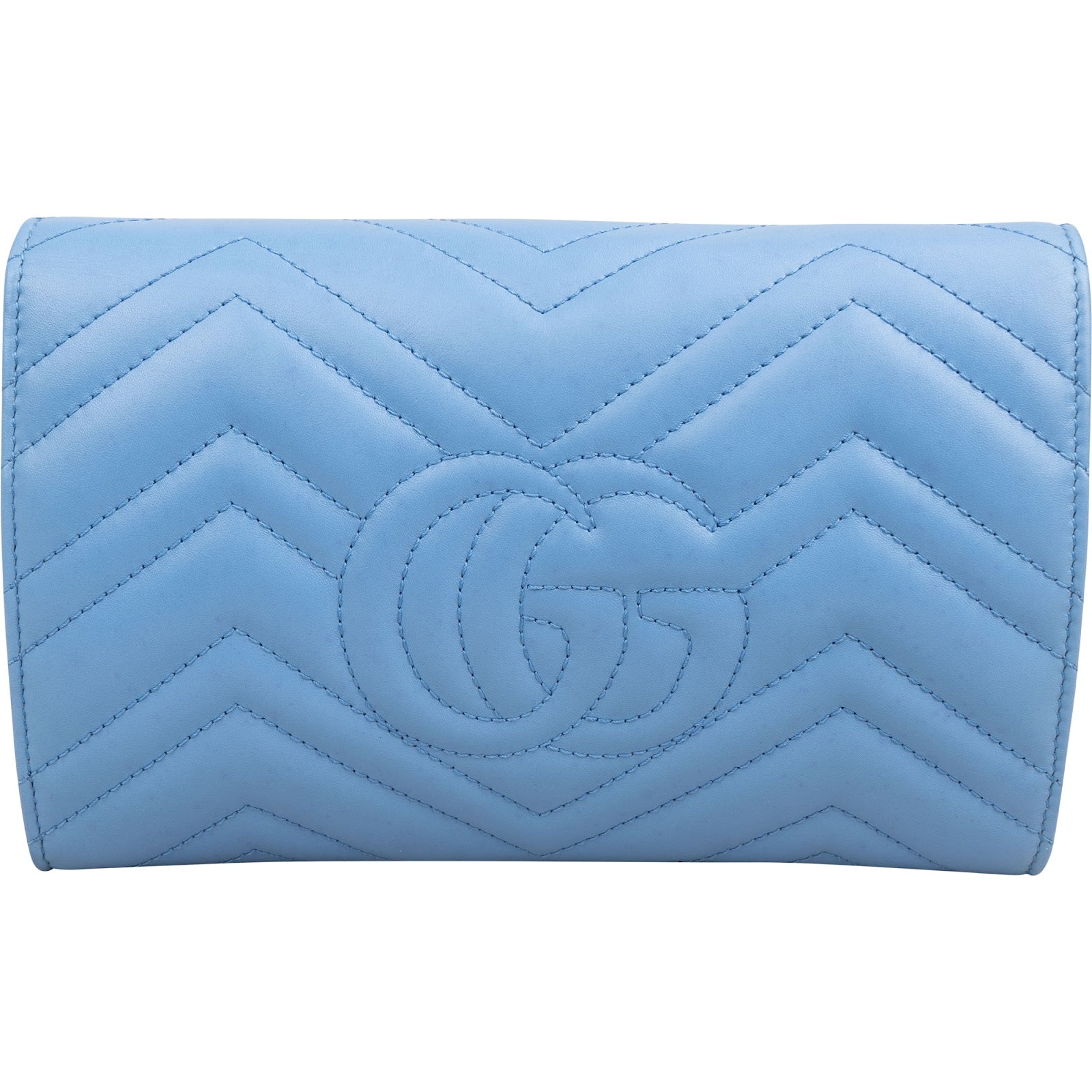 Gucci Chevron Matelassé Leather GG Marmont Wallet On Chain
