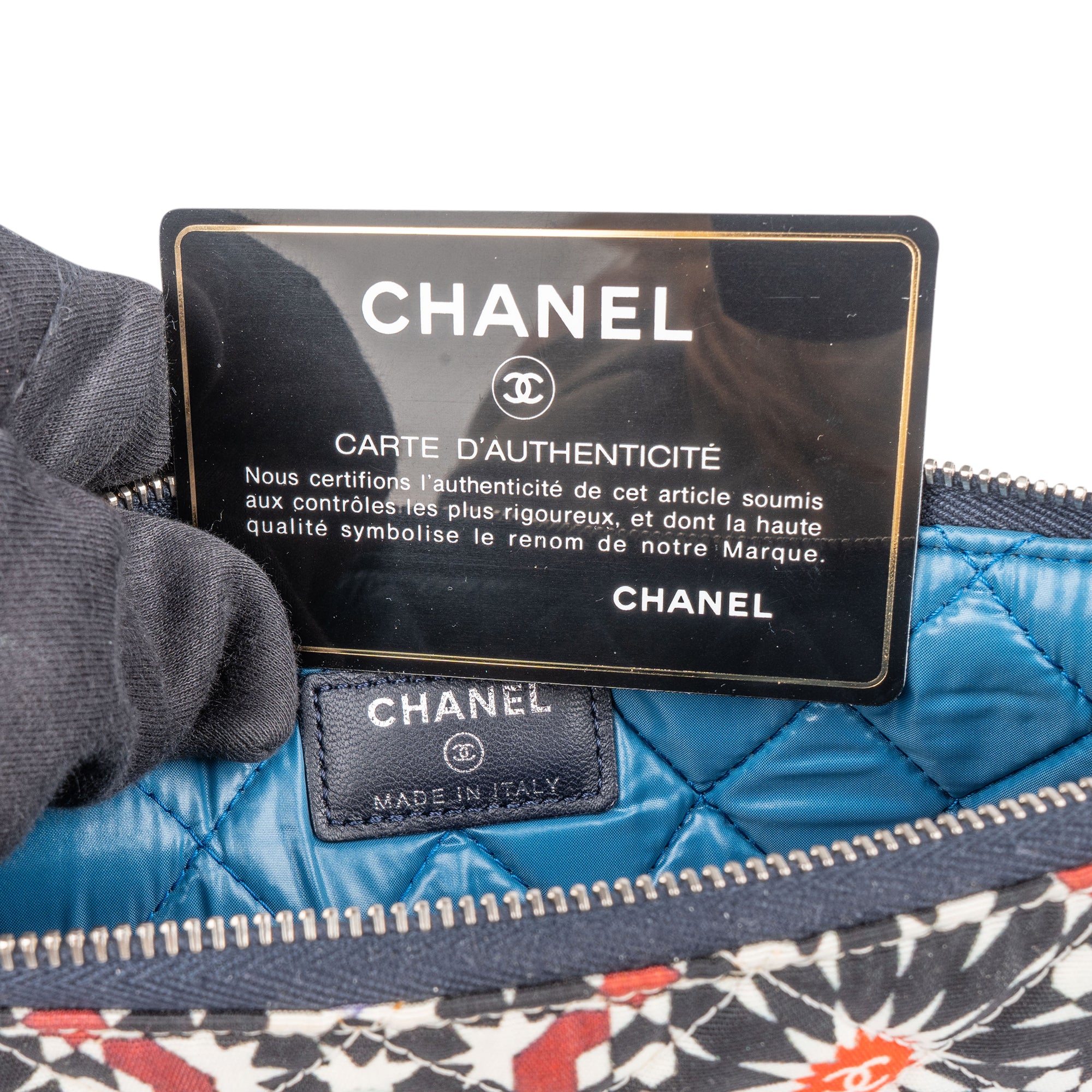 Chanel Quilted Canvas Mosaic Print Clutch