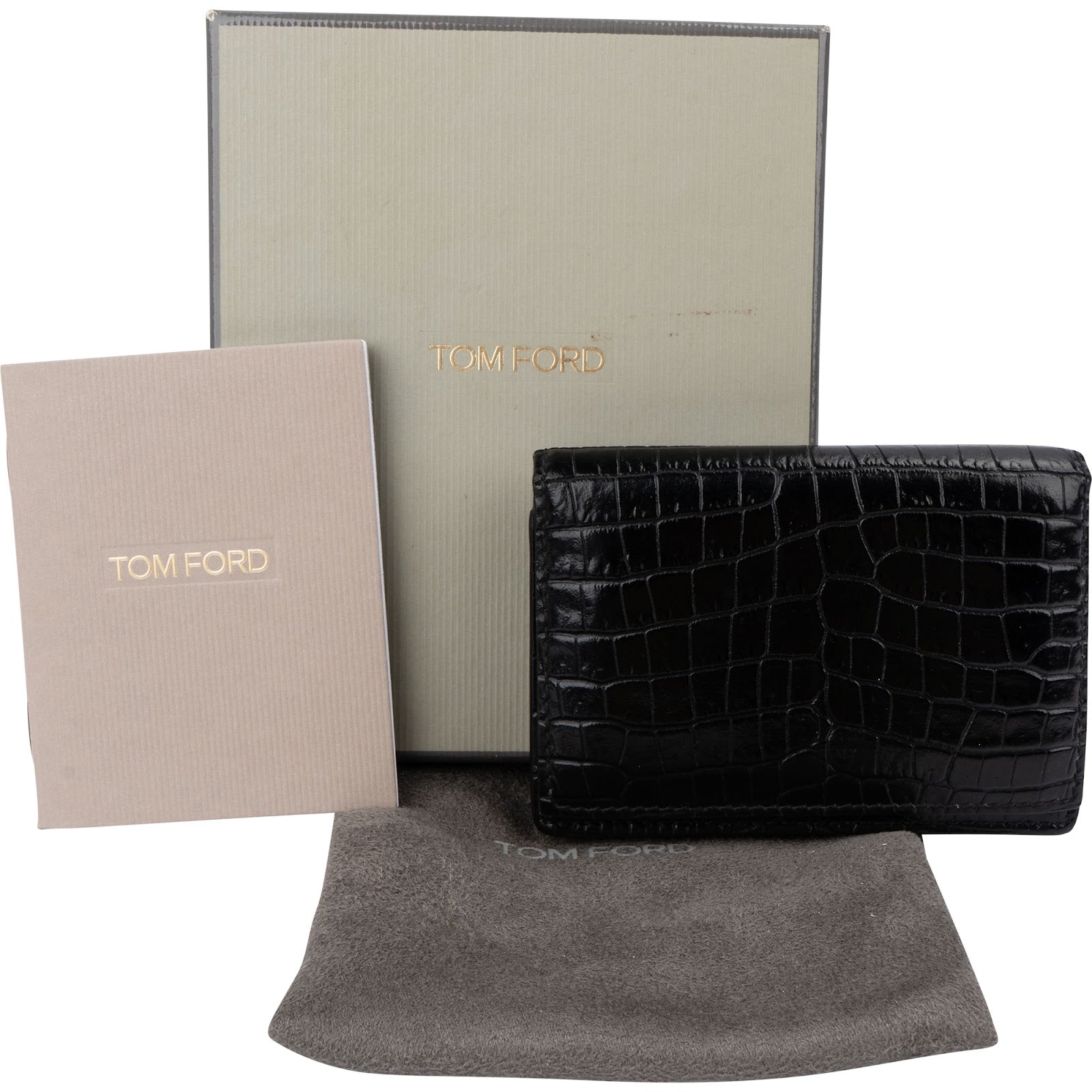 Tom Ford Embossed Alligator Leather Bi-fold Wallet