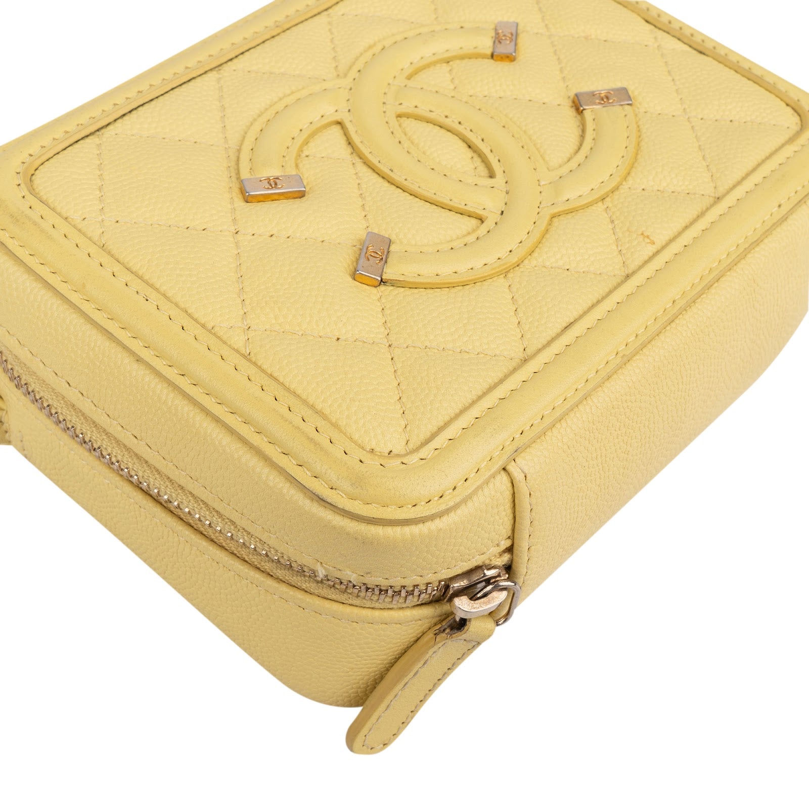 Chanel Quilted Caviar Leather CC Filigree Crossbody Bag