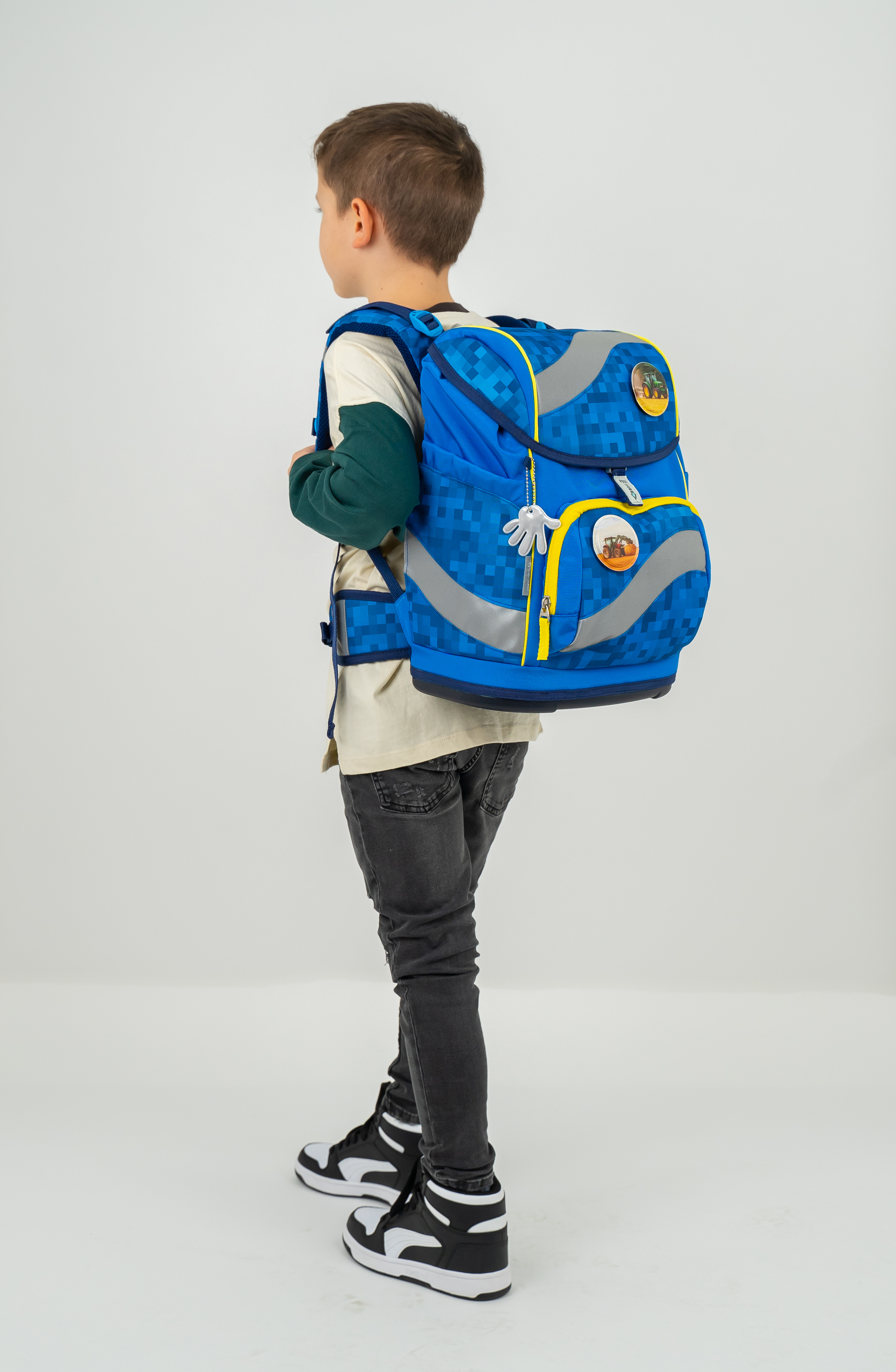 Smarty Schulranzen Set 5-teilig mit 6 Patches - Funky Blue