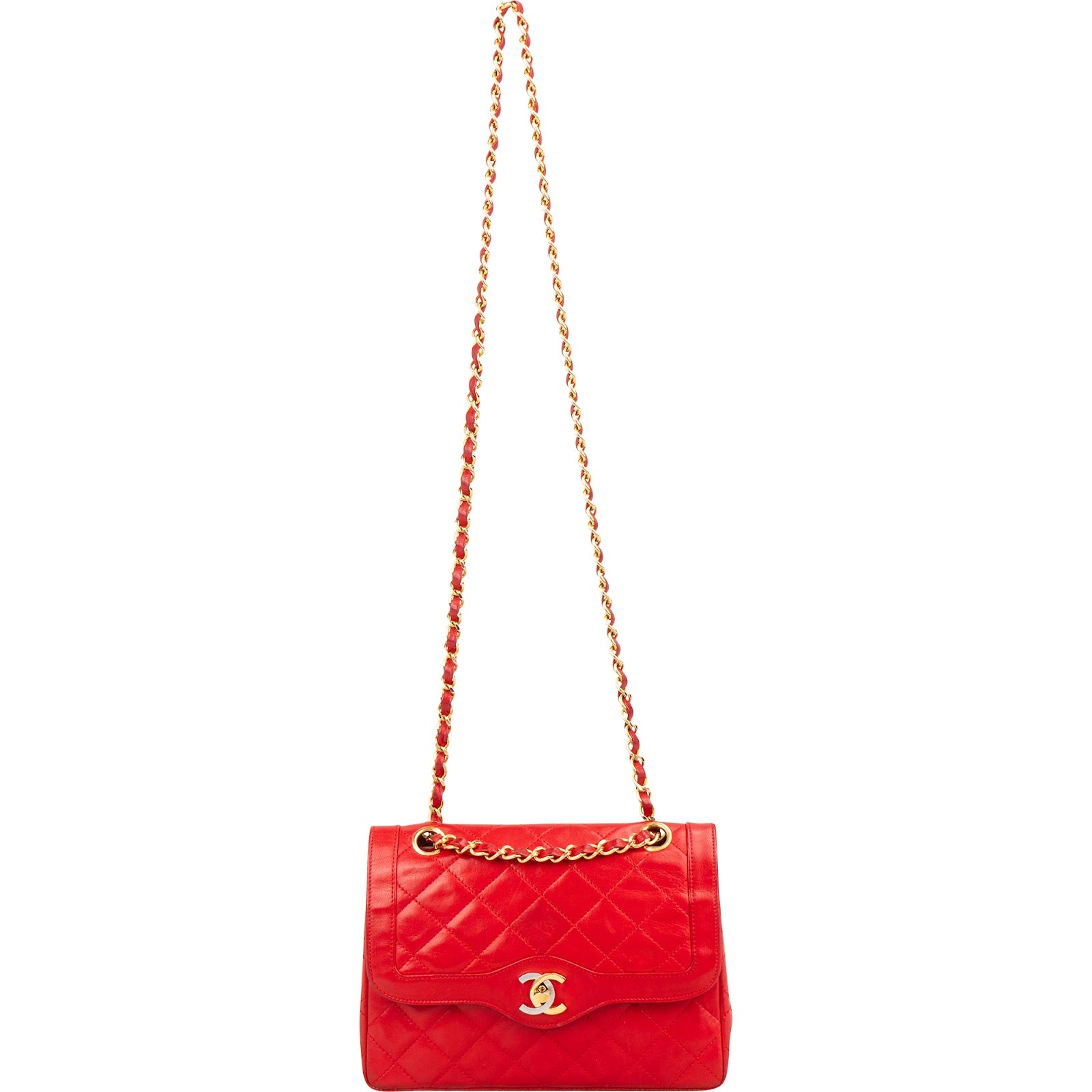 Chanel Quilted Lambskin Bicolor Double Flap Crossbody Bag