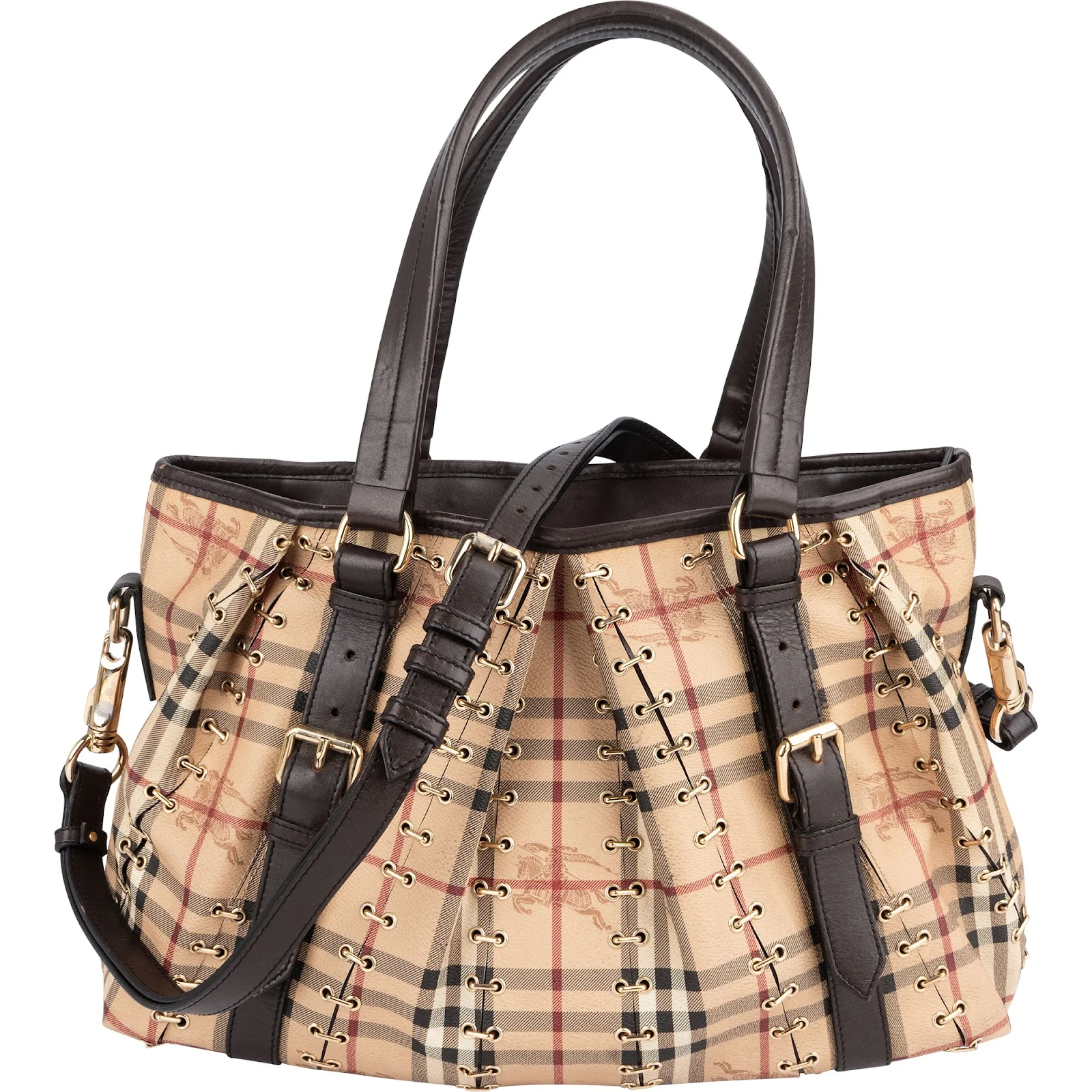 Burberry Haymarket Check Laced Lowry Northfield Shoulder Bag