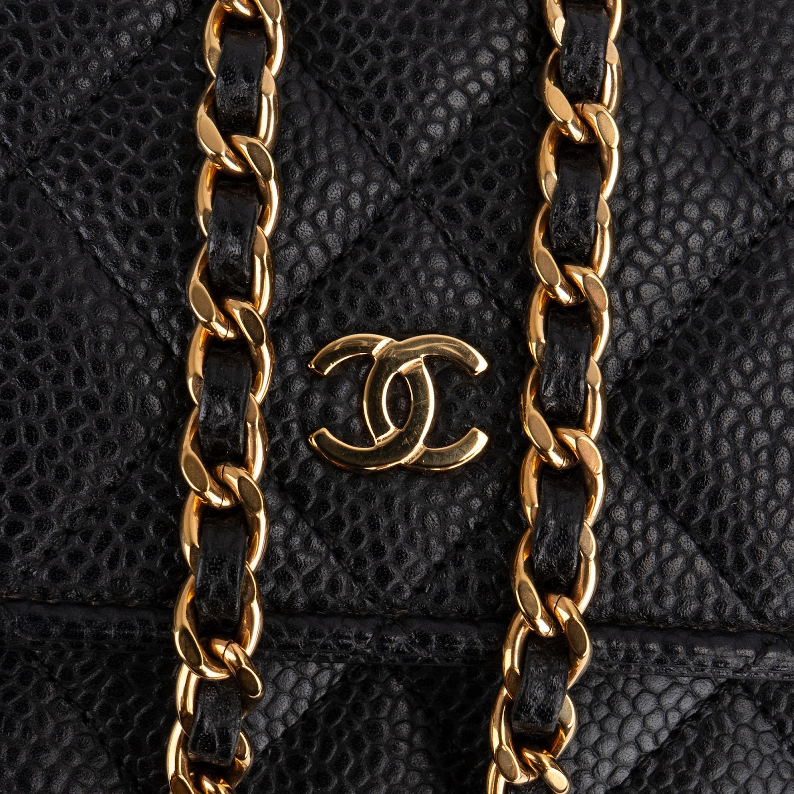 Chanel Quilted Caviar Leather Wallet on a Chain