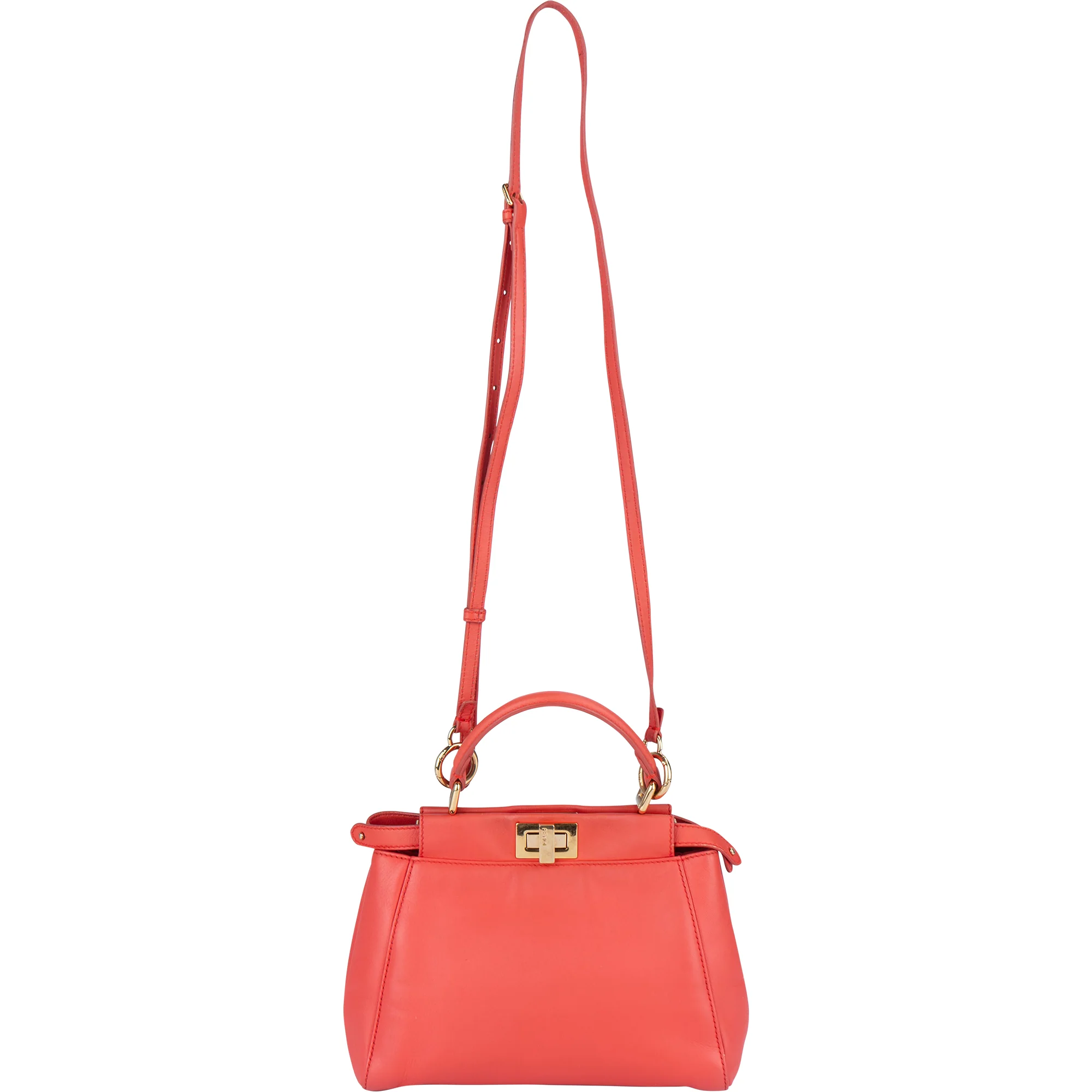 Fendi Leather Peekaboo Mini Handbag